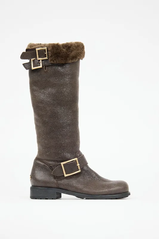 Shearling Biker Boot sold by VSP Consignment