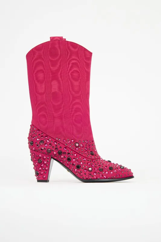 Moire Embellished Boot sold by VSP Consignment