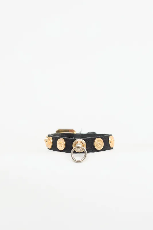Leather Medusa Pet Collar sold by VSP Consignment