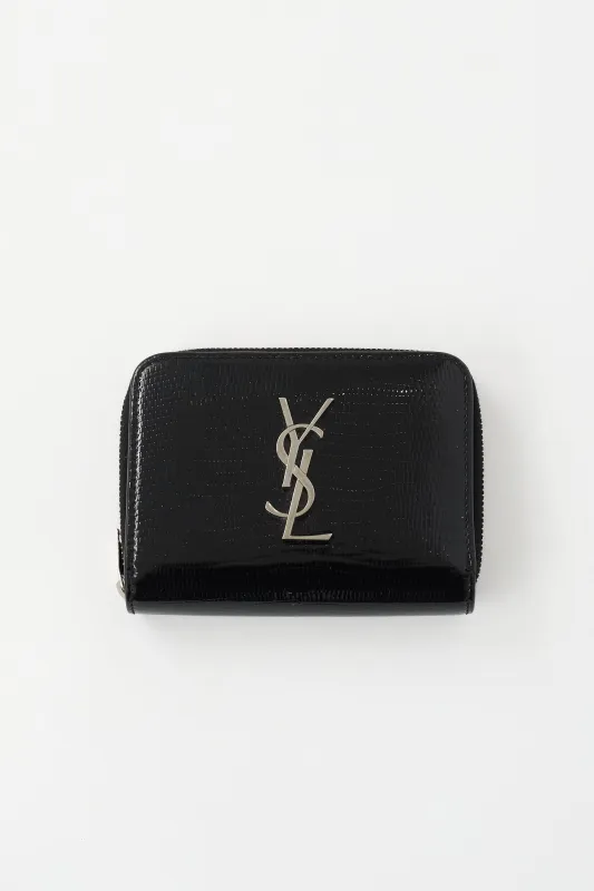 Embossed Leather Cassandre Wallet sold by VSP Consignment