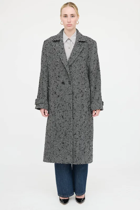 Double Breasted Chevron Coat sold by VSP Consignment