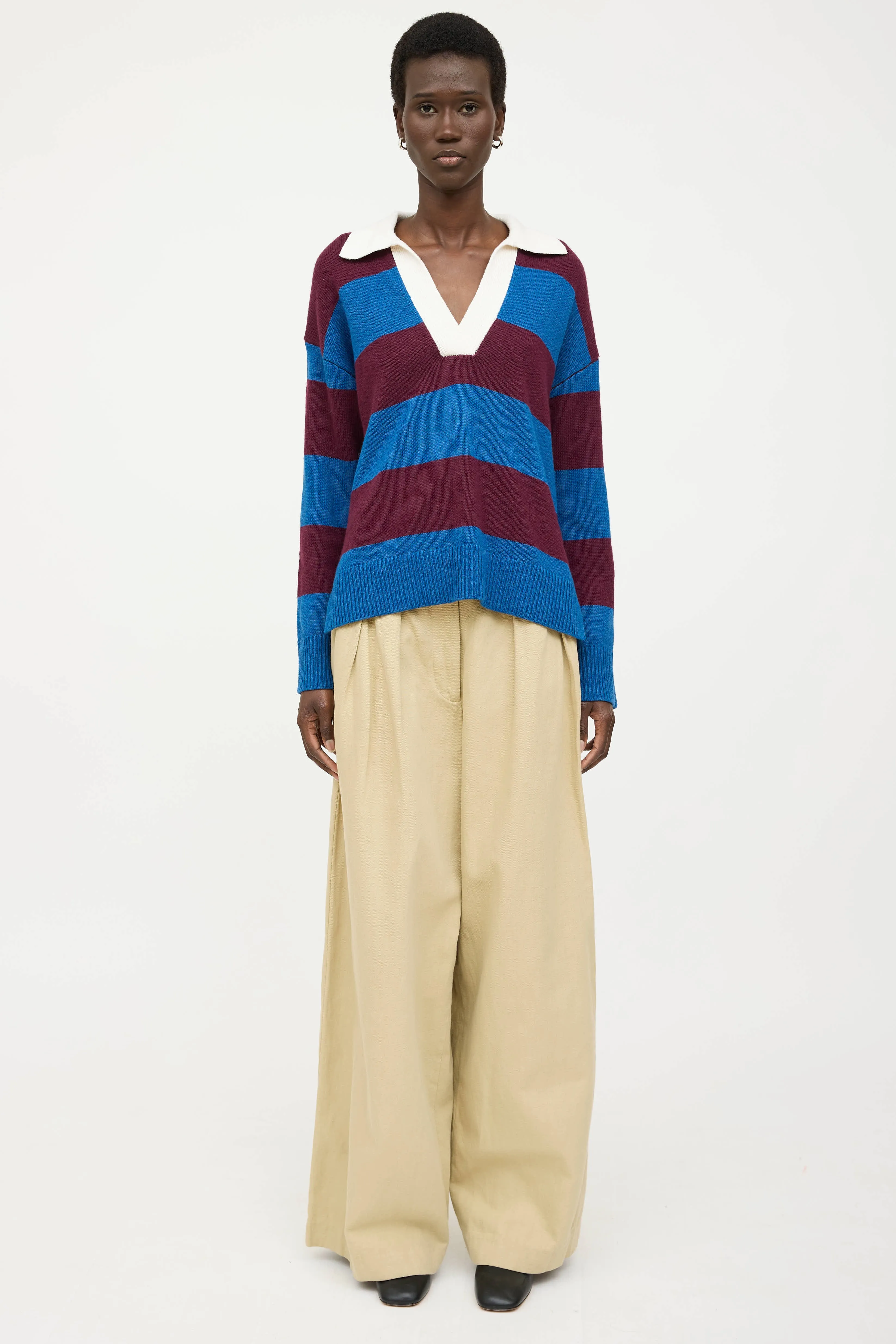 Knit Striped Polo Sweater sold by VSP Consignment product image thumbnail 4