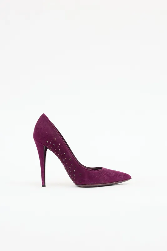 Suede Rhinestone Pump sold by VSP Consignment