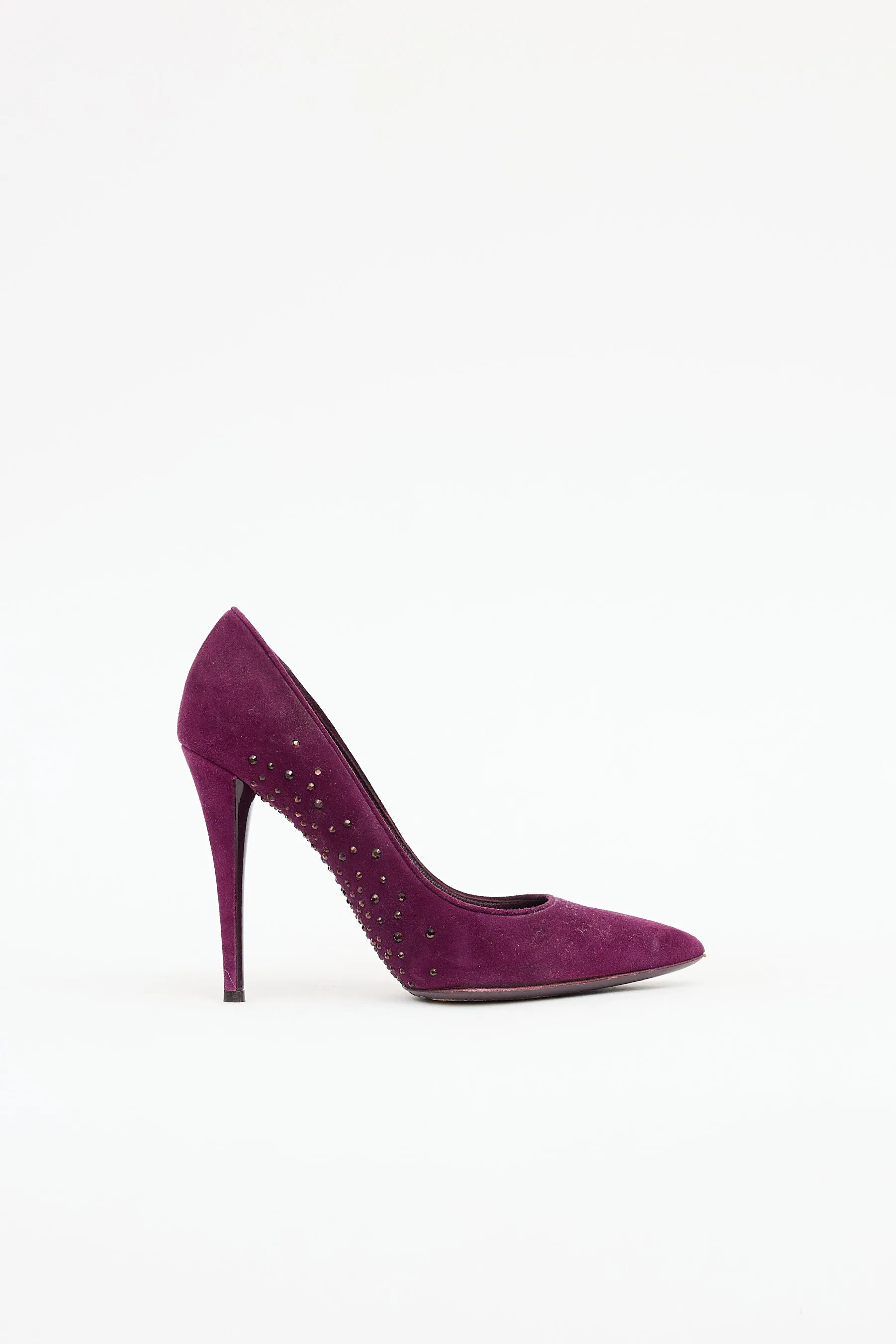 Suede Rhinestone Pump sold by VSP Consignment