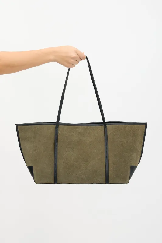 Suede & Leather Bateau Tote Bag sold by VSP Consignment