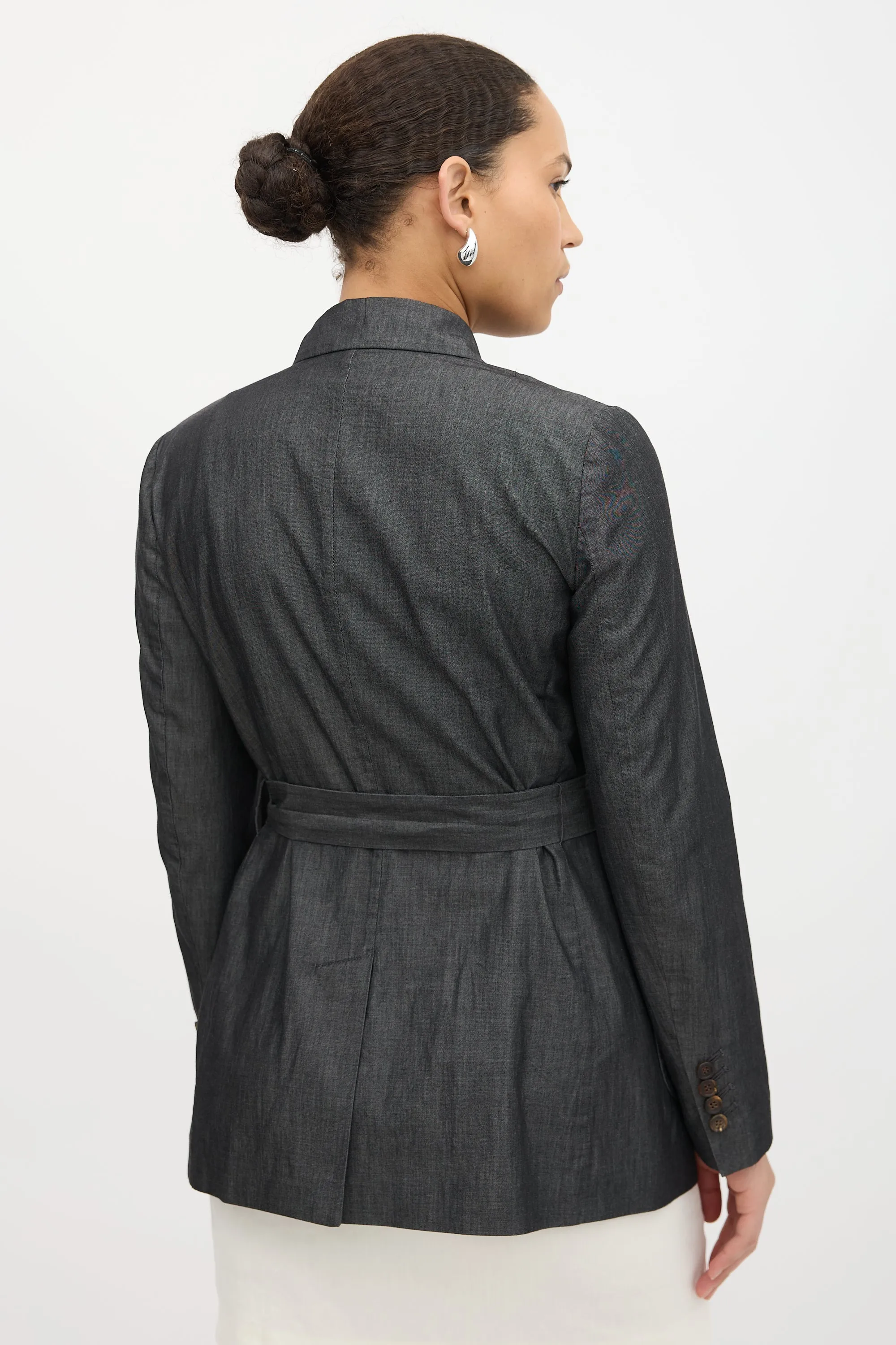 Chambray Belted Blazer sold by VSP Consignment product image thumbnail 4