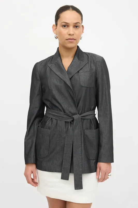 Chambray Belted Blazer sold by VSP Consignment