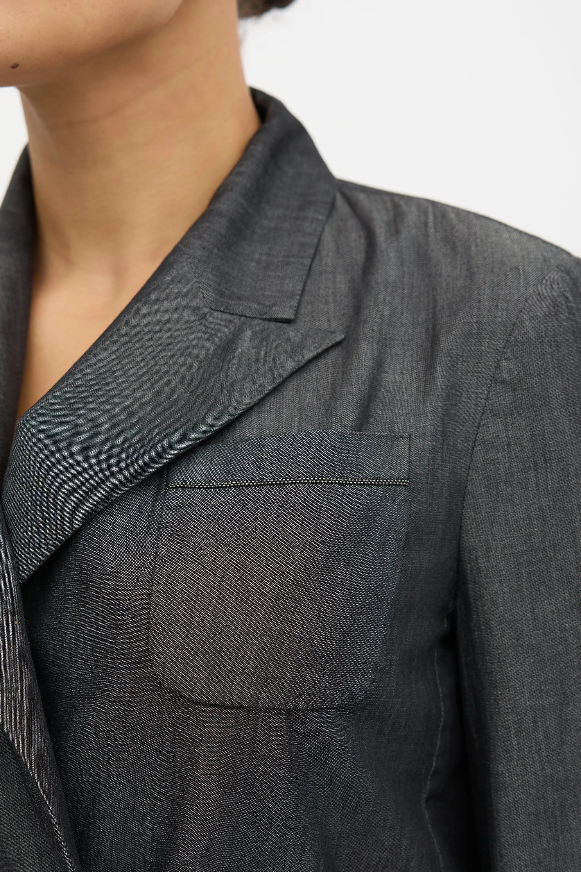 Chambray Belted Blazer sold by VSP Consignment product image thumbnail 5