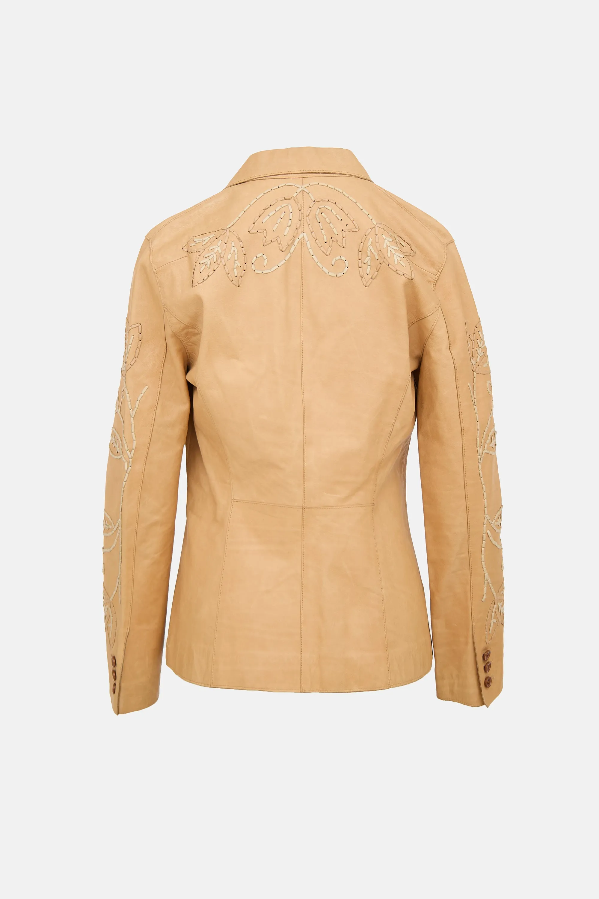 Vintage Leather Floral Blazer sold by VSP Consignment product image thumbnail 2