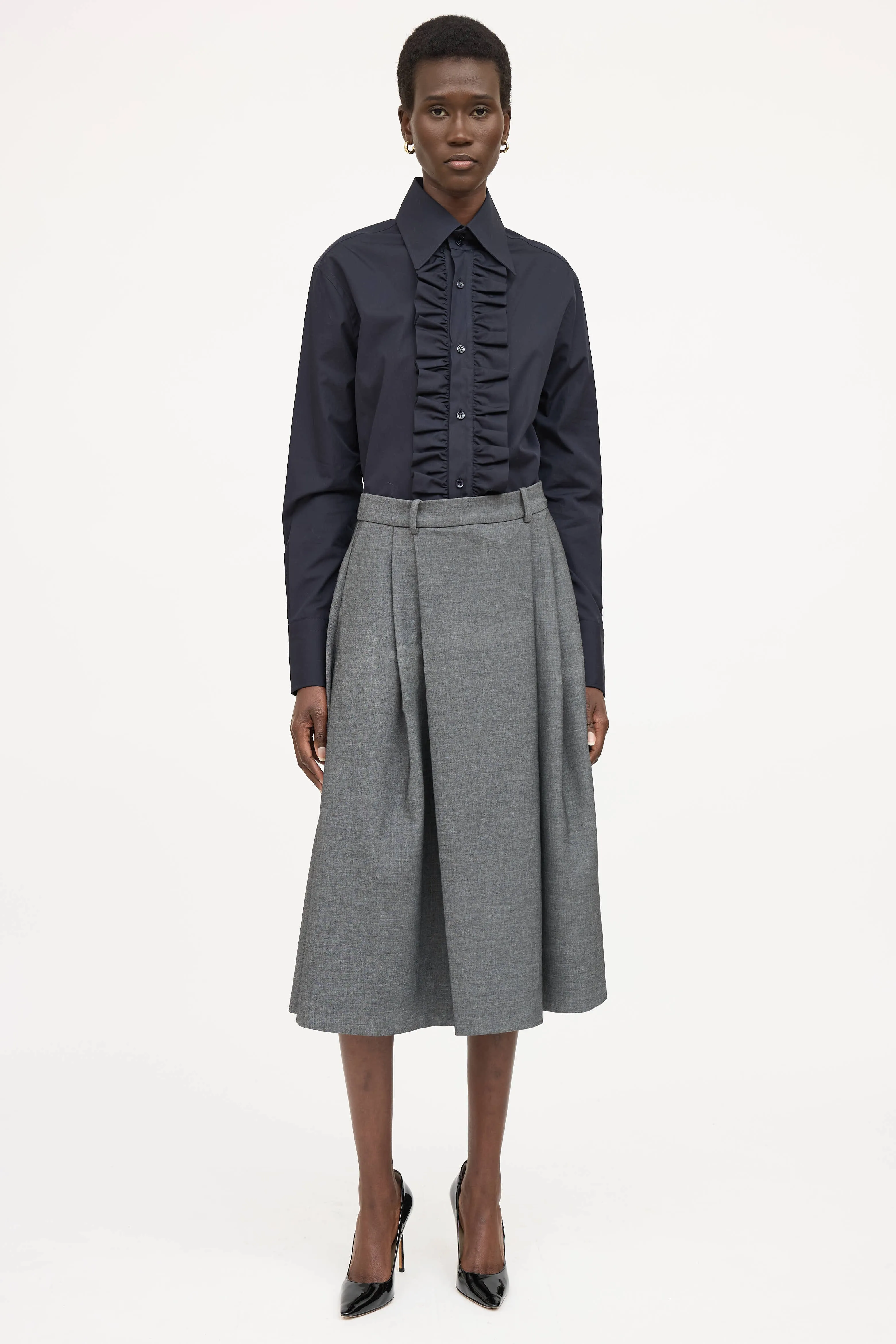 Ruffle Button Up Shirt sold by VSP Consignment product image thumbnail 5