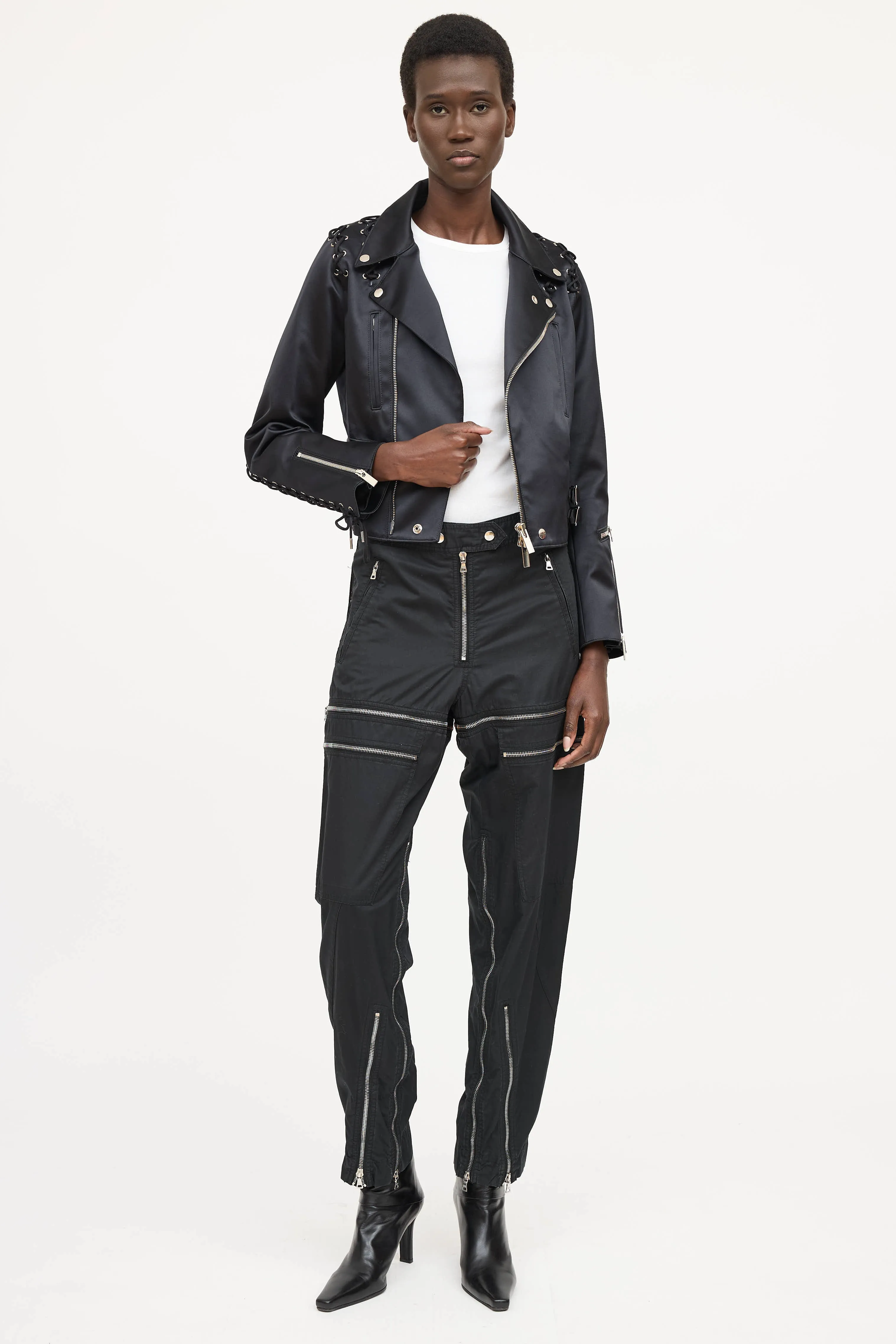 Lace-Up Biker Jacket sold by VSP Consignment product image thumbnail 5