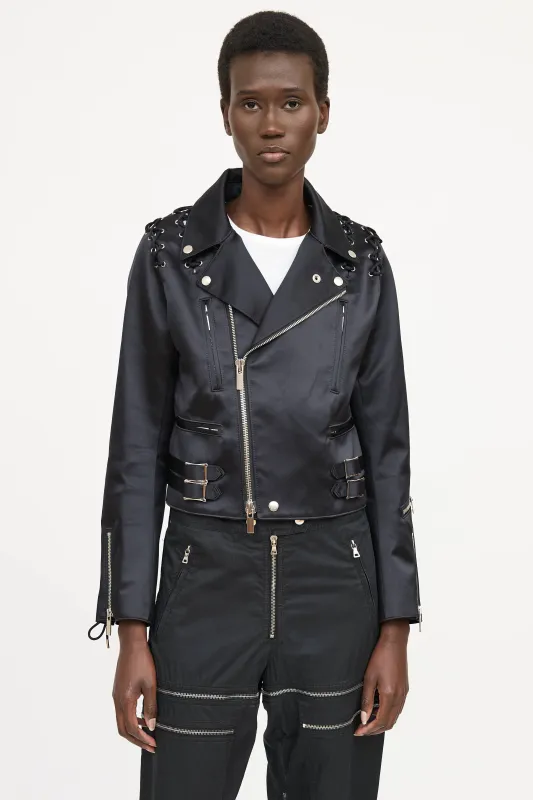 Lace-Up Biker Jacket made by noir kei ninomiya