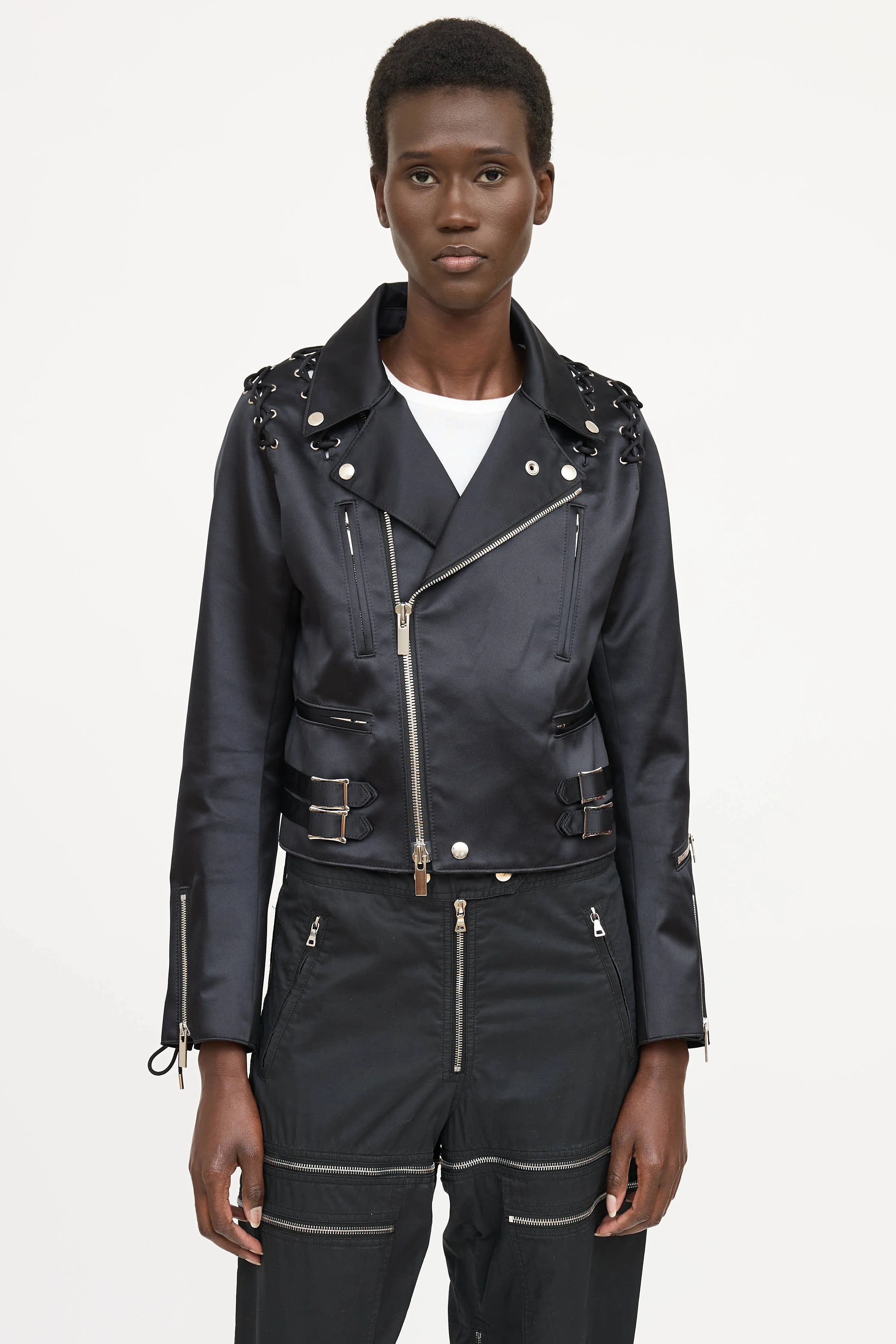 Lace-Up Biker Jacket sold by VSP Consignment