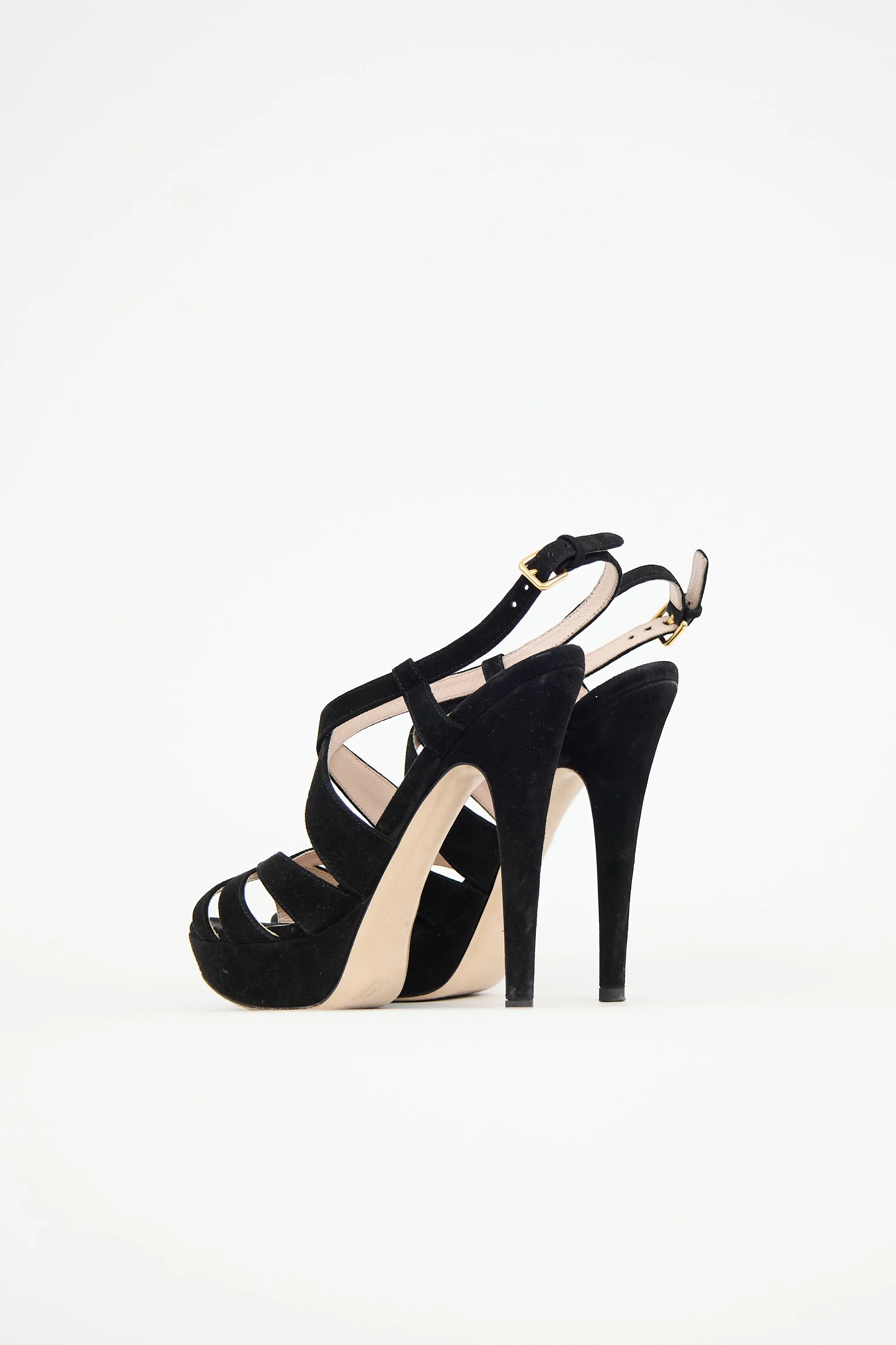 Suede Strappy Platform Heel sold by VSP Consignment product image thumbnail 4