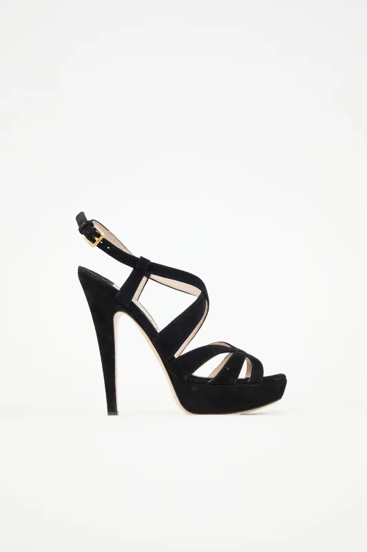 Suede Strappy Platform Heel sold by VSP Consignment