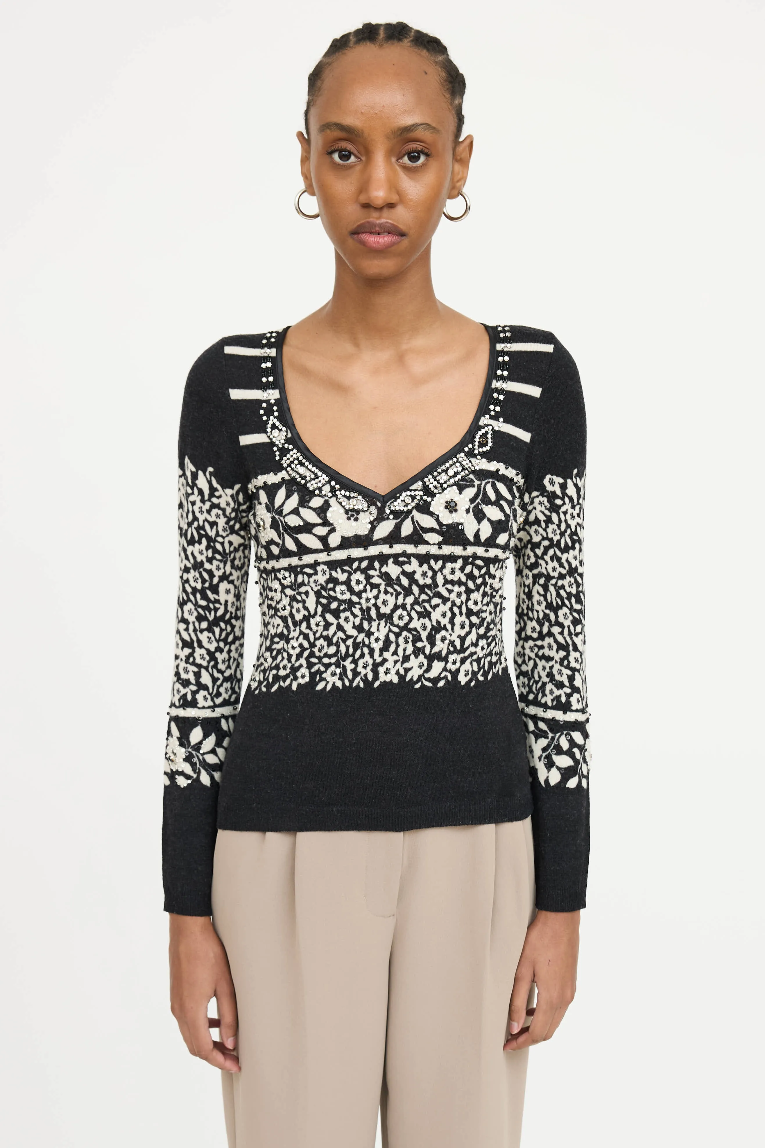 Knit Embellished Top sold by VSP Consignment