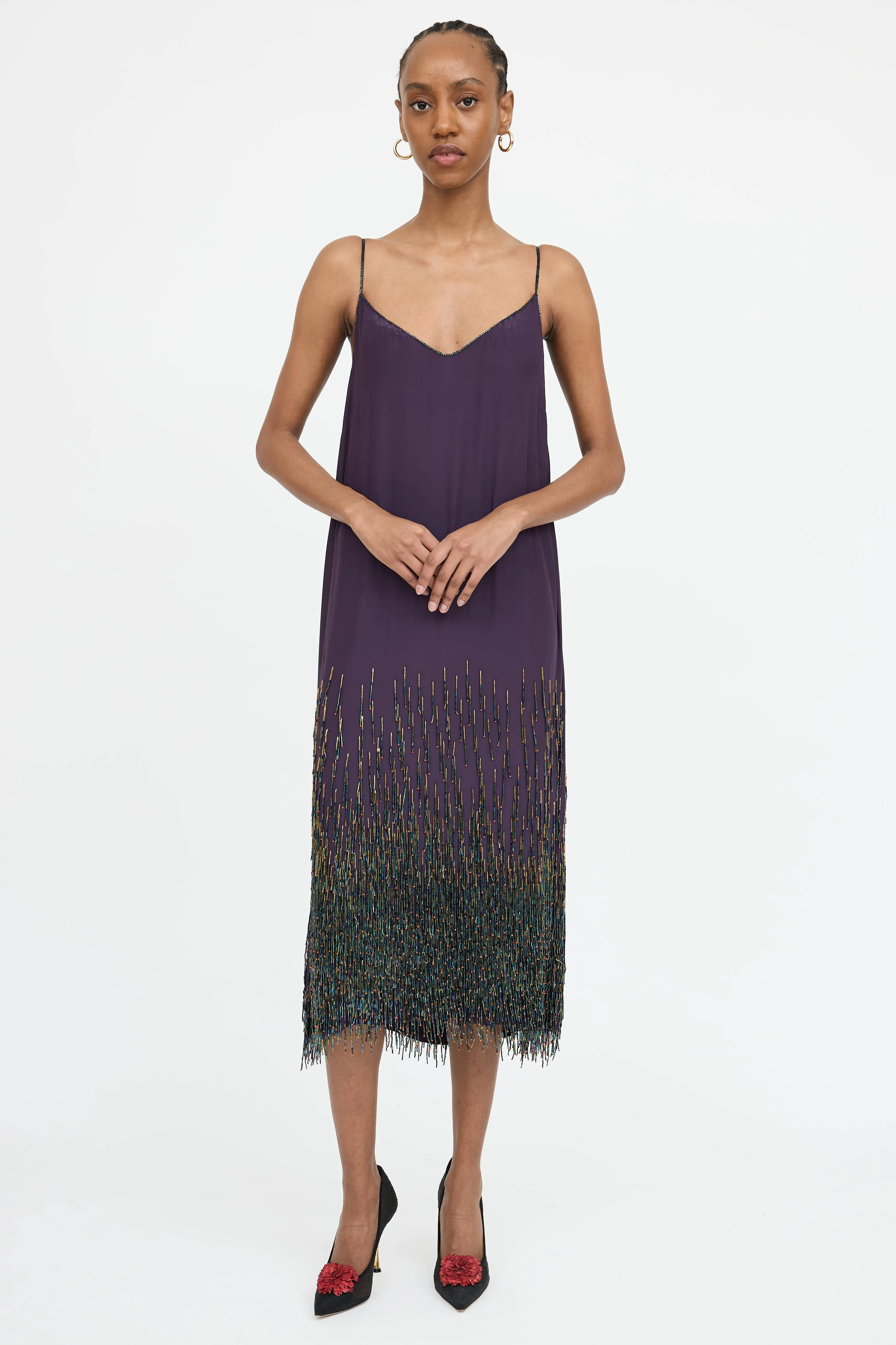 Silk Beaded Camisole Dress sold by VSP Consignment product image thumbnail 5