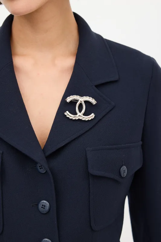 F/W 2022 Silver Chain Link CC Logo Brooch made by Chanel