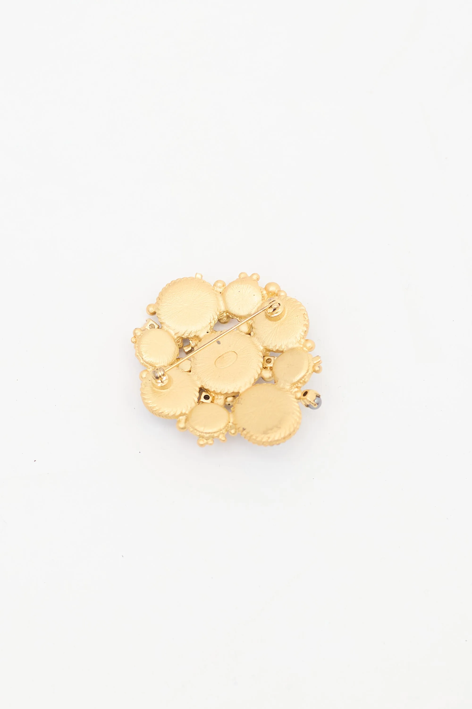 FW 2001 Gold & Multi Stone Embellished CC Brooch sold by VSP Consignment product image thumbnail 5