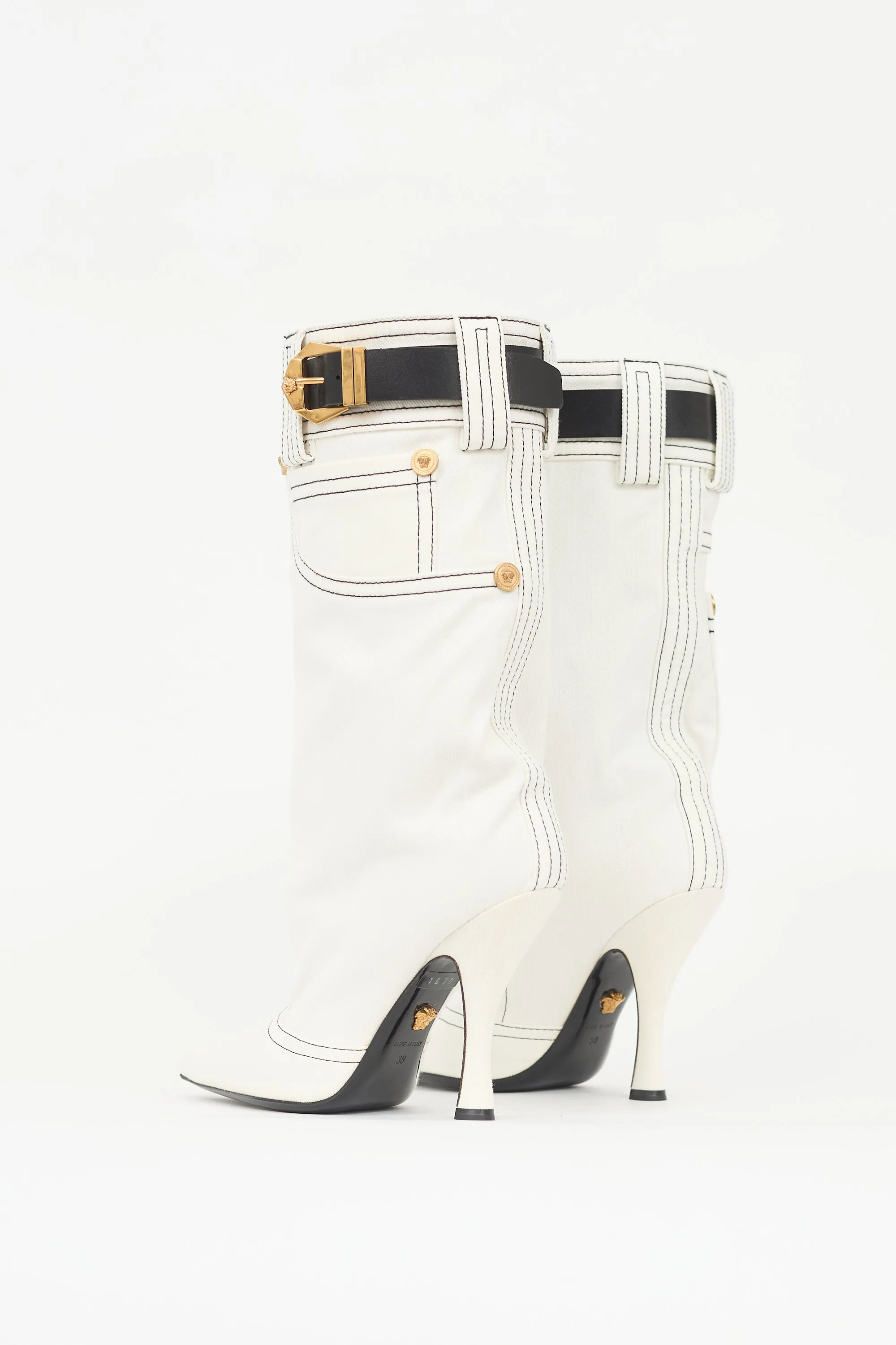 Denim Medusa Boot sold by VSP Consignment product image thumbnail 4
