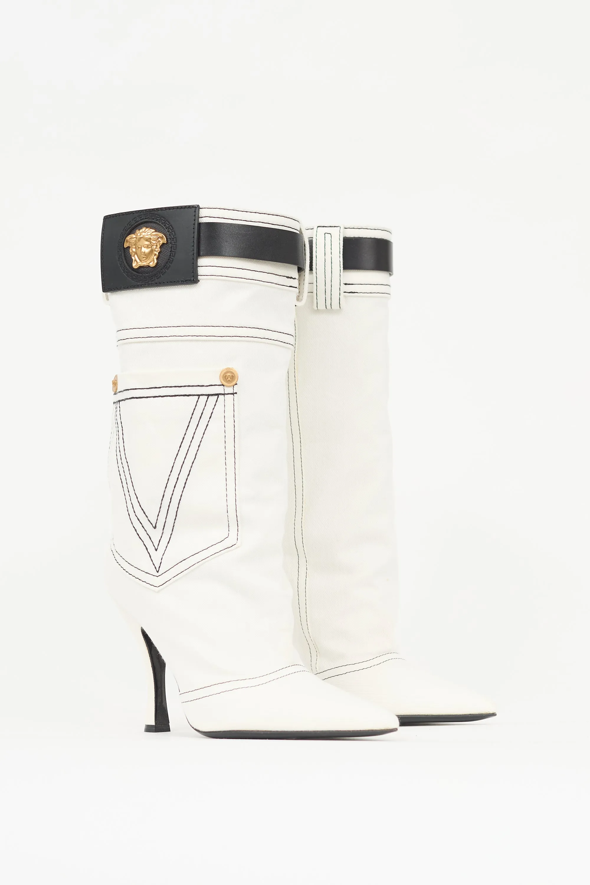 Denim Medusa Boot sold by VSP Consignment product image thumbnail 2