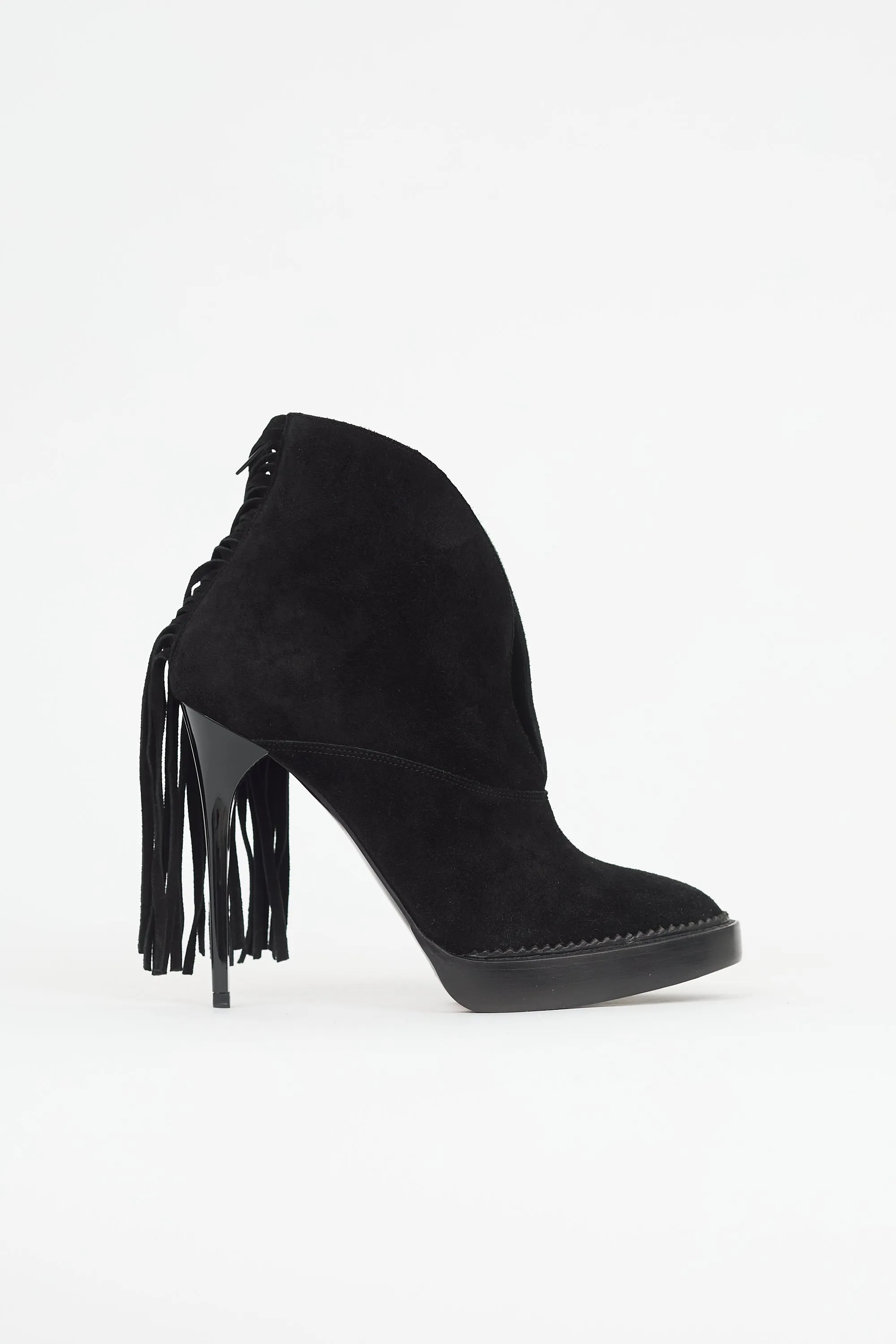 Suede Nadie Fringe Boot sold by VSP Consignment