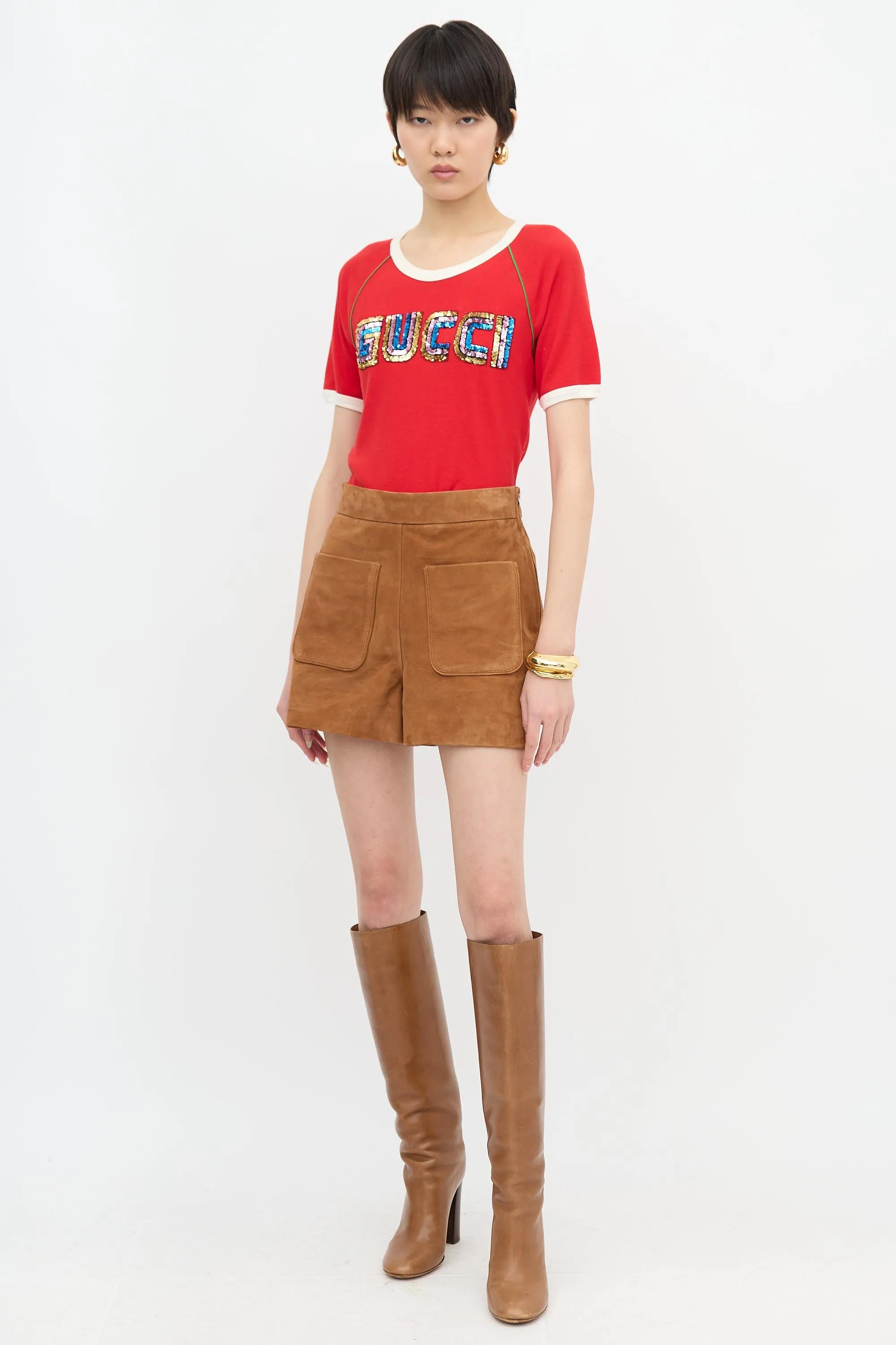 Sequin Logo T-Shirt sold by VSP Consignment product image thumbnail 5