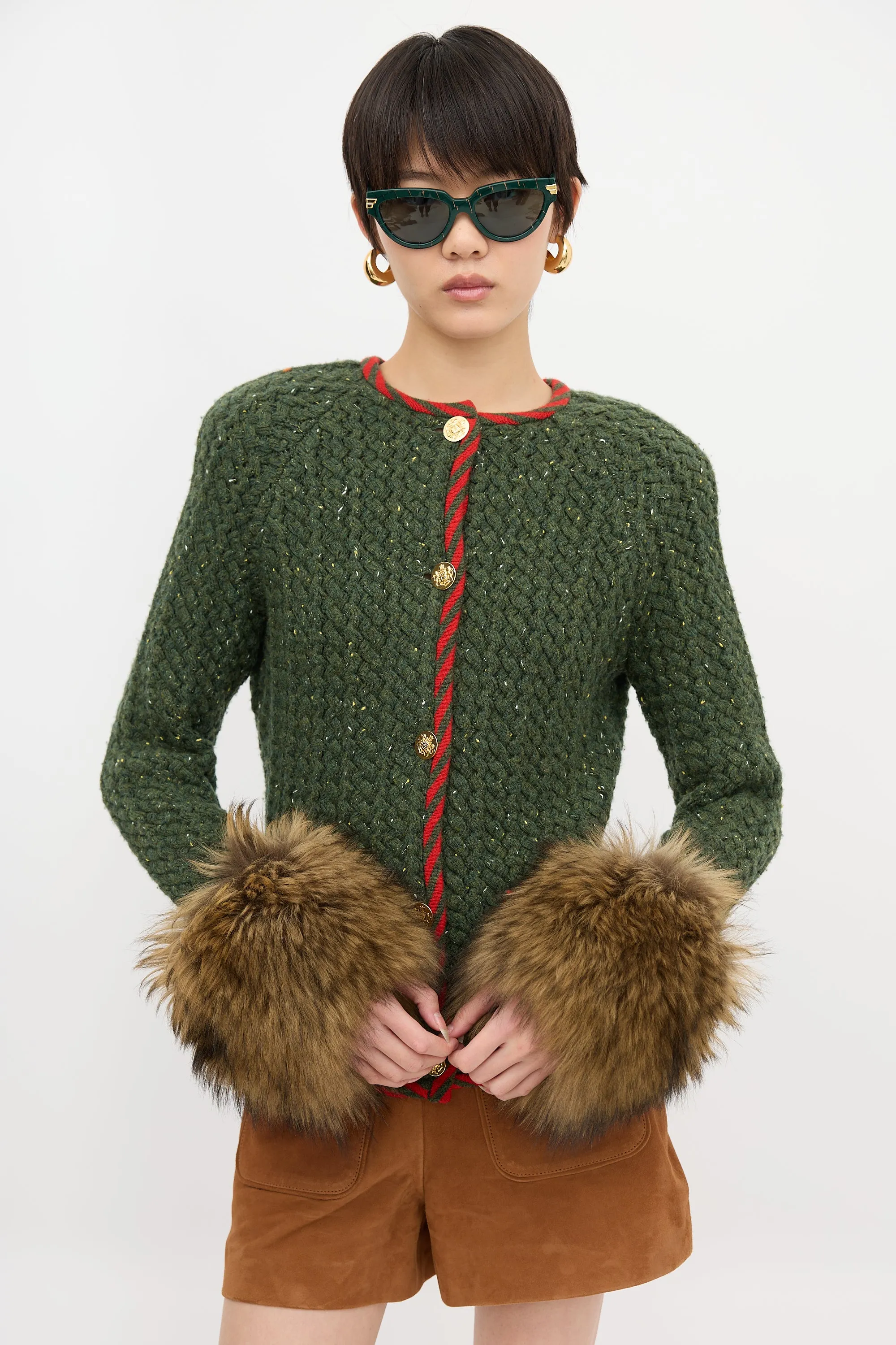 Knit Fur Trim Jacket sold by VSP Consignment
