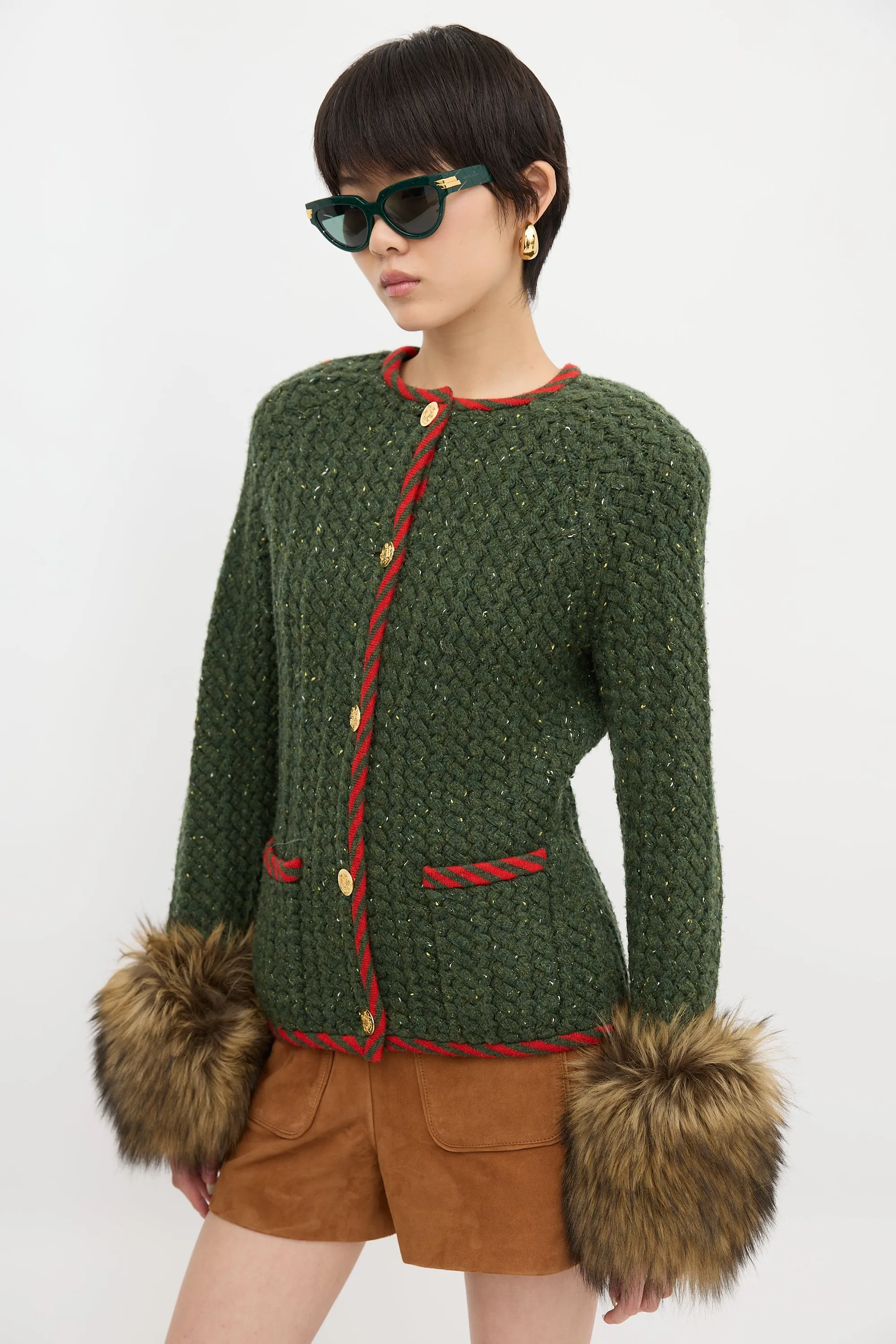Knit Fur Trim Jacket sold by VSP Consignment product image thumbnail 3