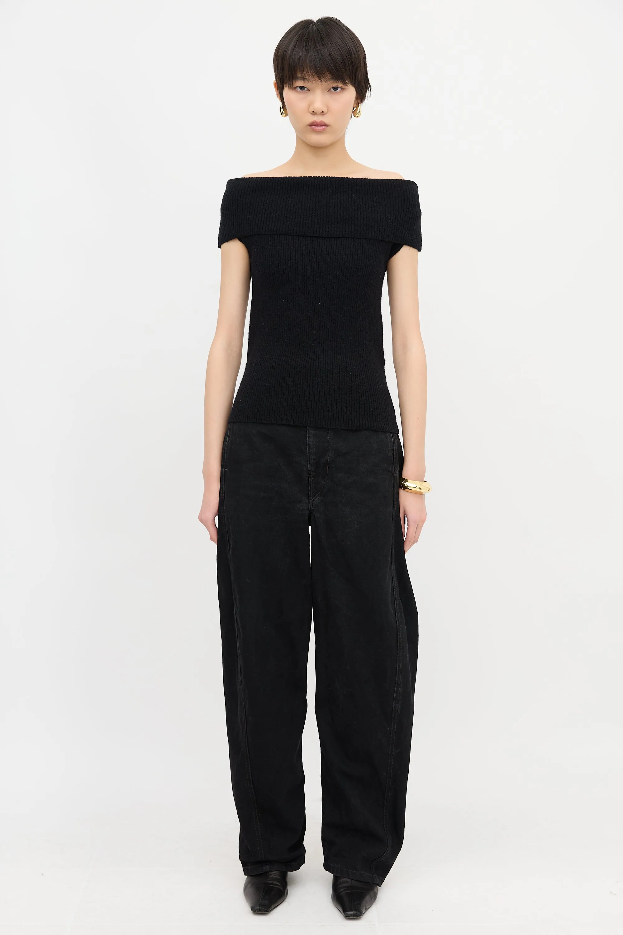 Ribbed Knit Off Shoulder Top sold by VSP Consignment product image thumbnail 2