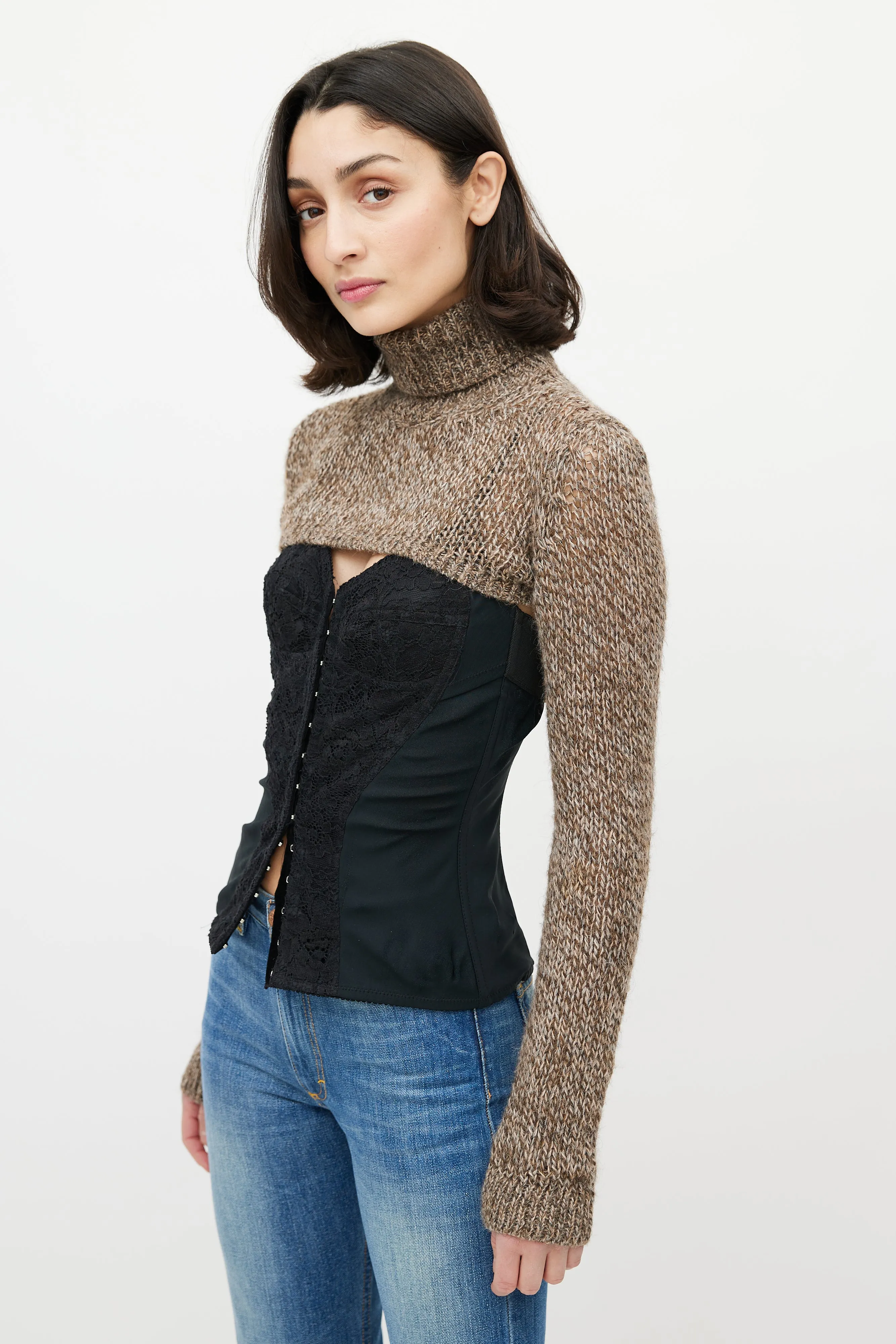 Wool Cropped Sweater Shrug sold by VSP Consignment product image thumbnail 3
