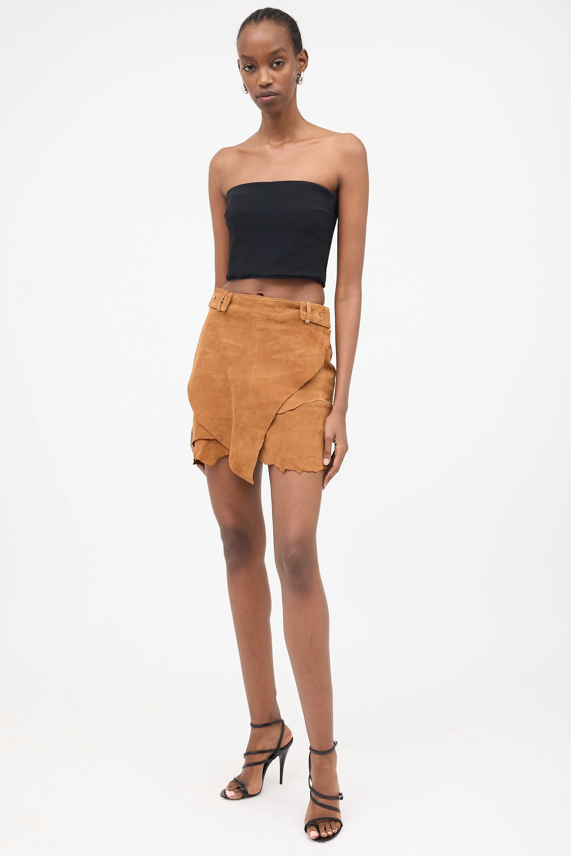 Suede Raw Hem Skirt sold by VSP Consignment product image thumbnail 2