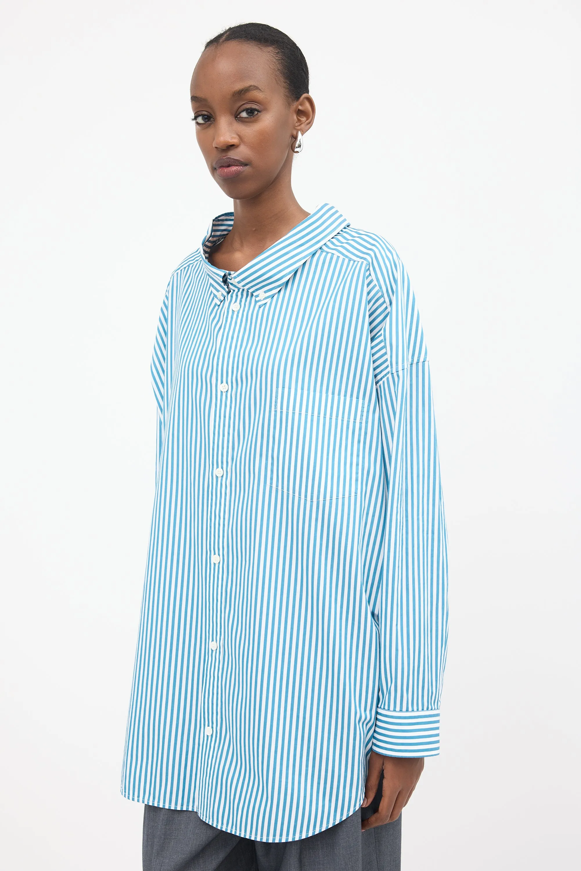 Oversized Striped Logo Shirt sold by VSP Consignment product image thumbnail 4