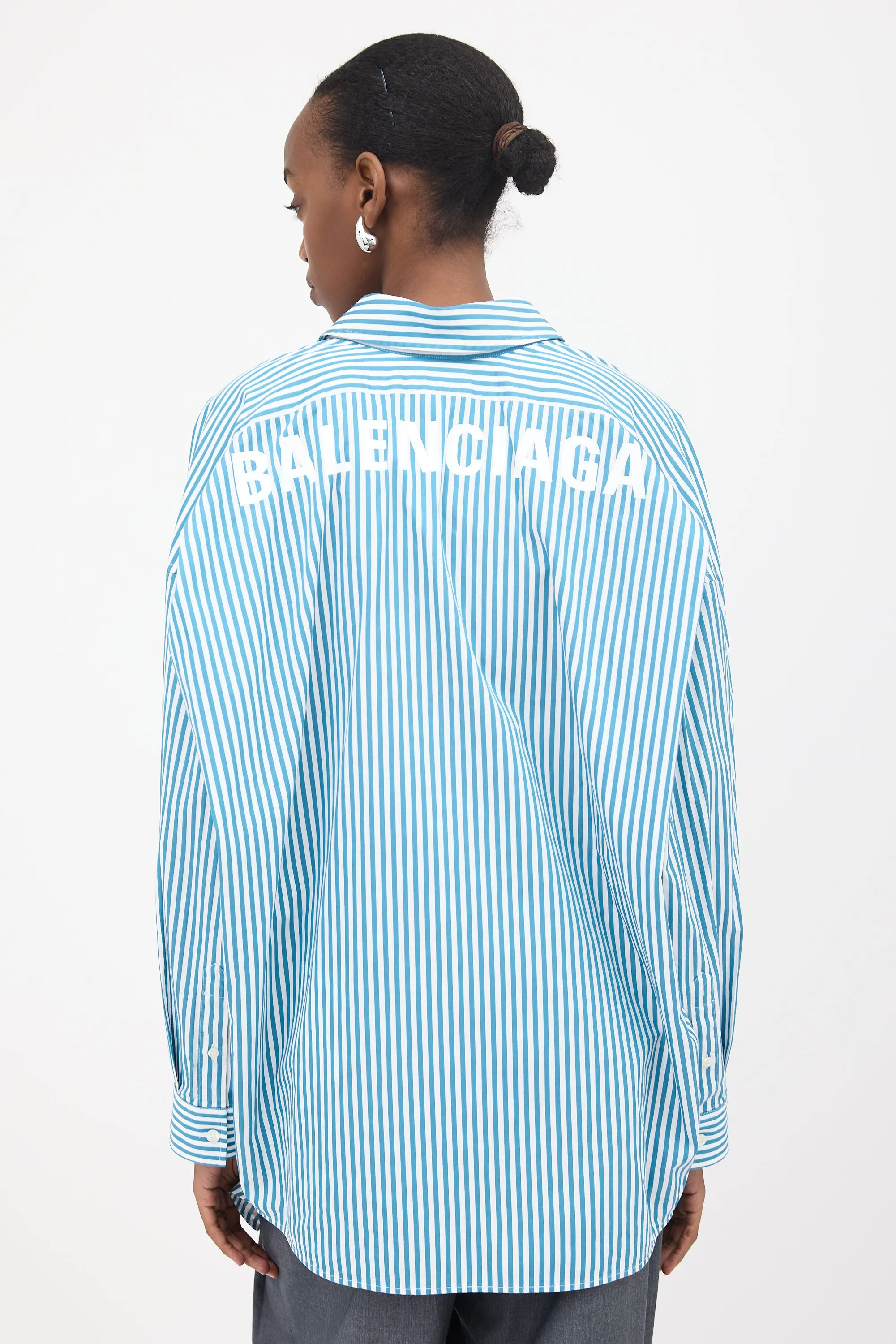 Oversized Striped Logo Shirt sold by VSP Consignment product image thumbnail 2