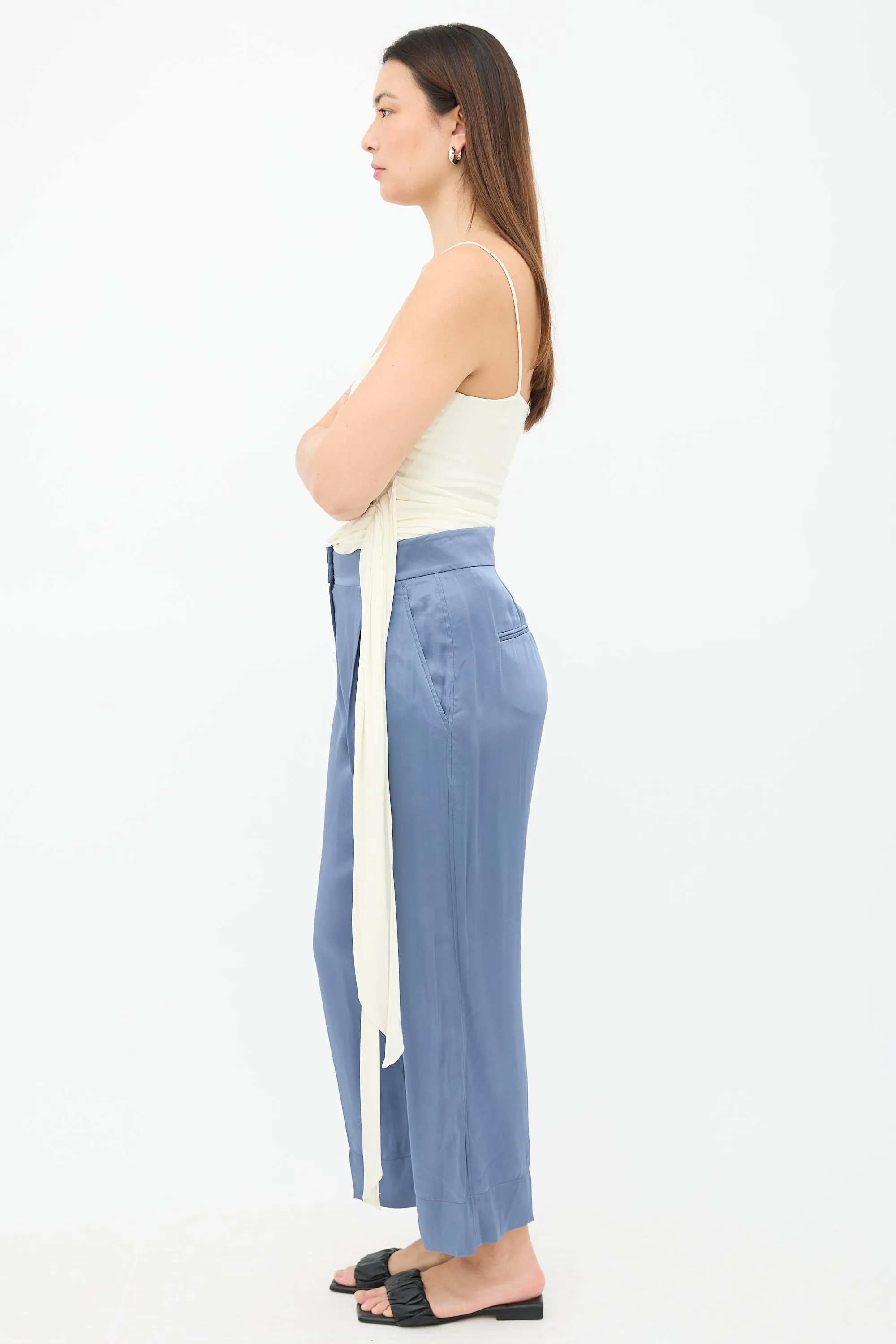 Satin Cropped Trouser sold by VSP Consignment product image thumbnail 4