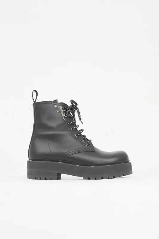 Leather FFreedom Biker Boot made by Fendi