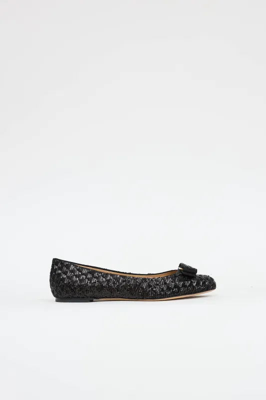 Sequin Vara Bow Flat sold by VSP Consignment