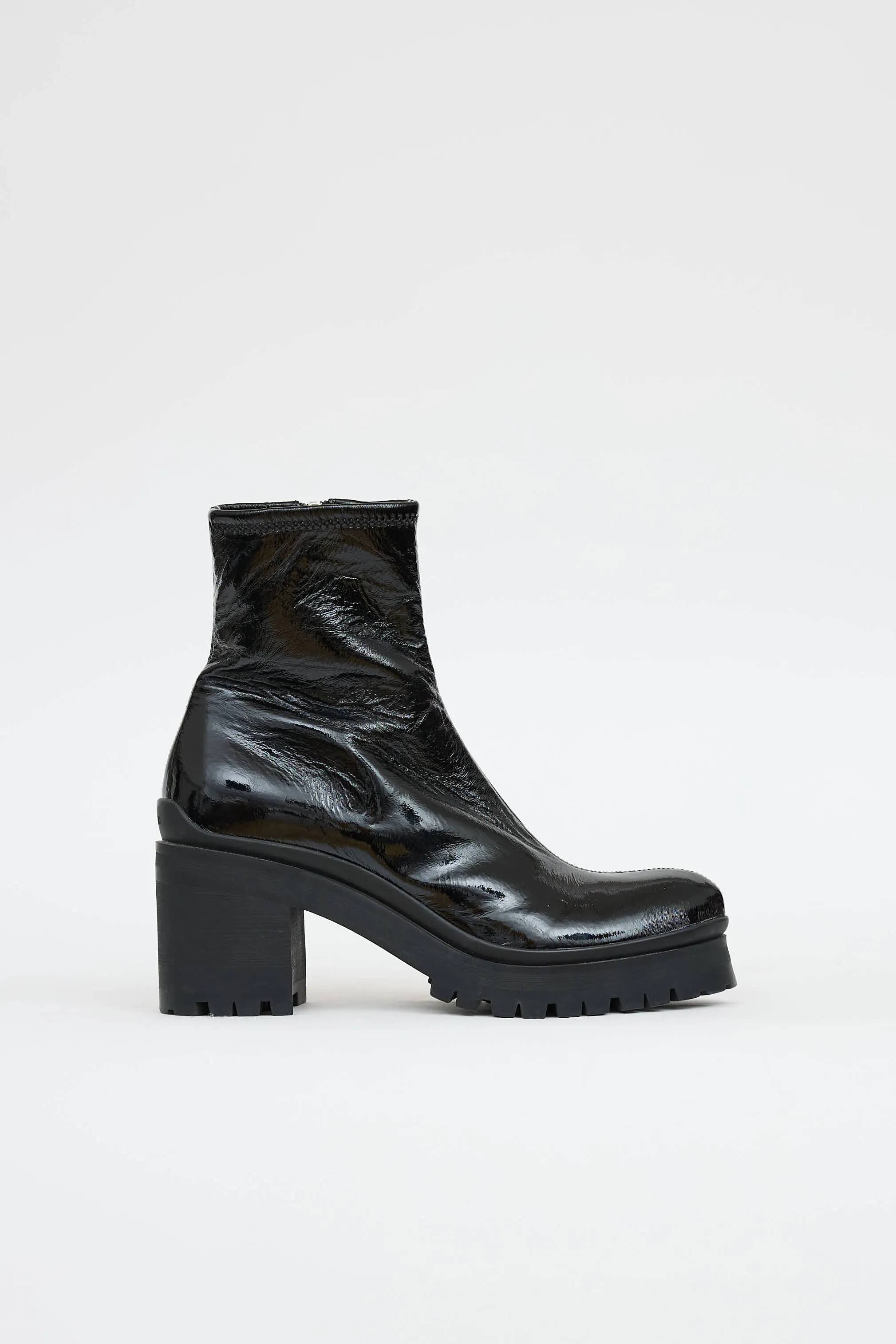 Patent Stretch Ankle Boot sold by VSP Consignment