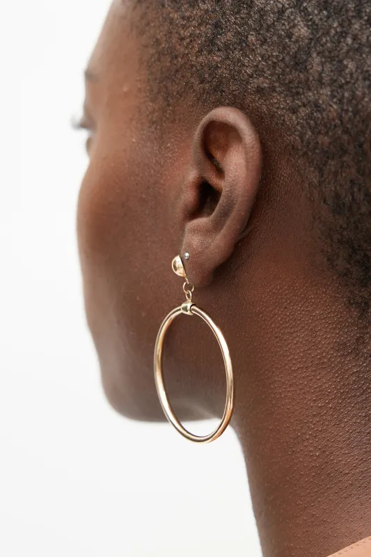 14k Gold Stud Hoop Earrings made by VSP Consignment