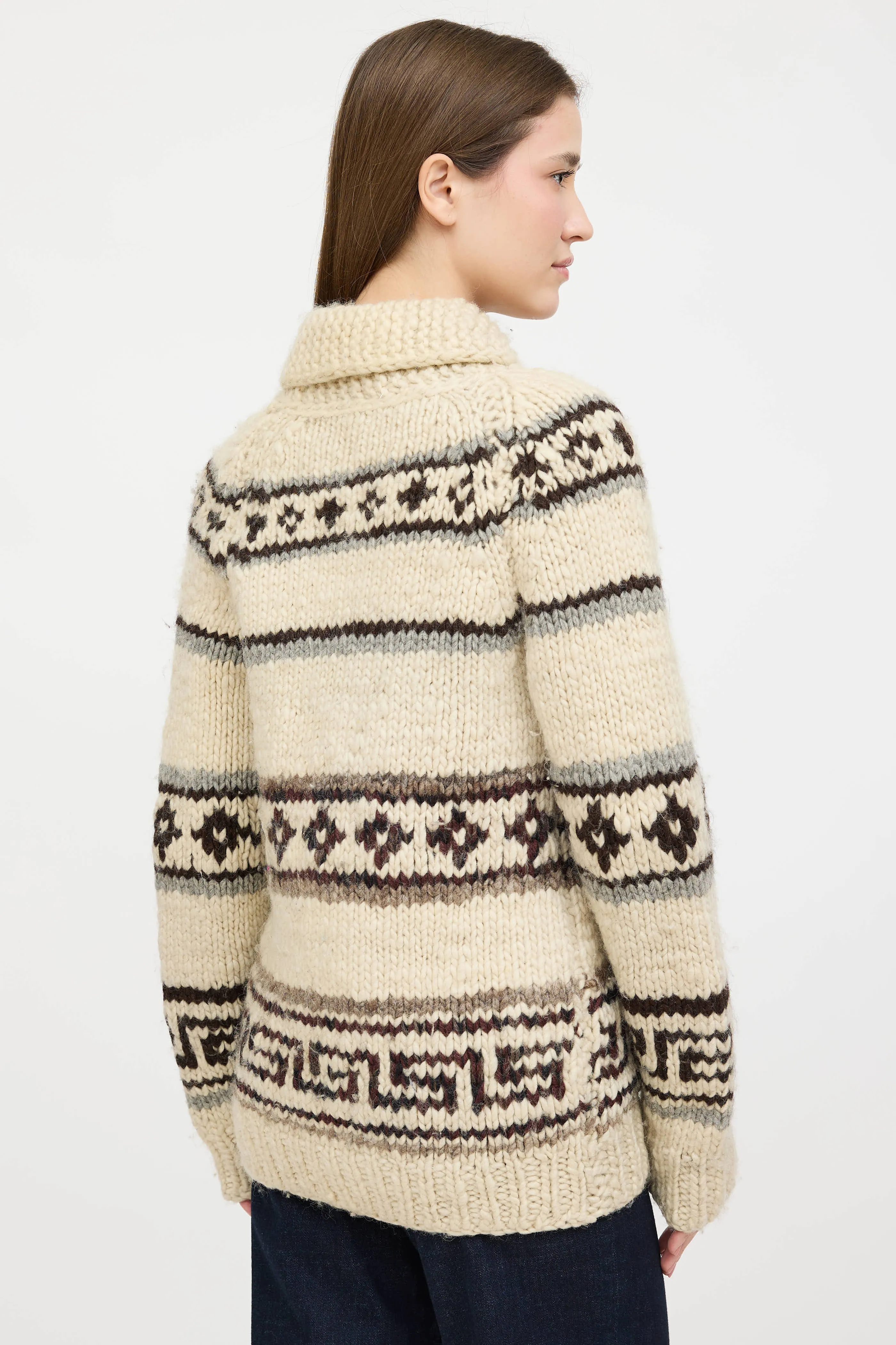 Wool Cowichan Knit Zip Sweater sold by VSP Consignment product image thumbnail 4