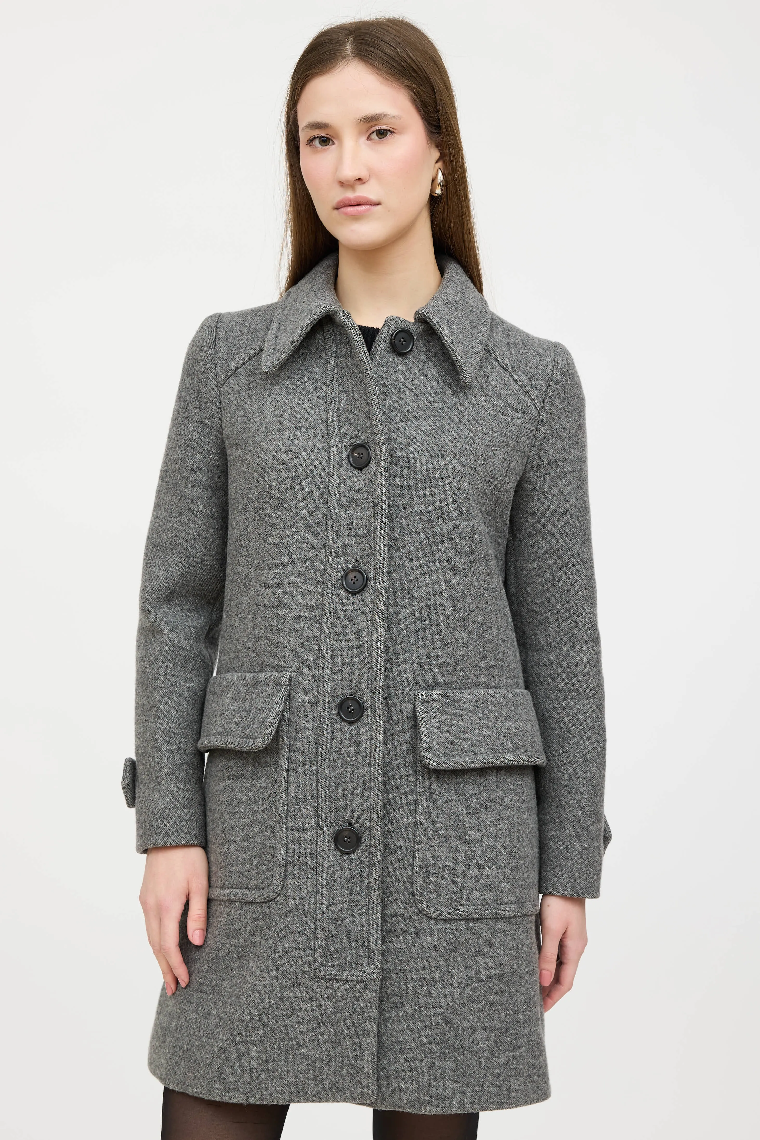 2014 Wool Pointed Collar Coat sold by VSP Consignment product image thumbnail 2