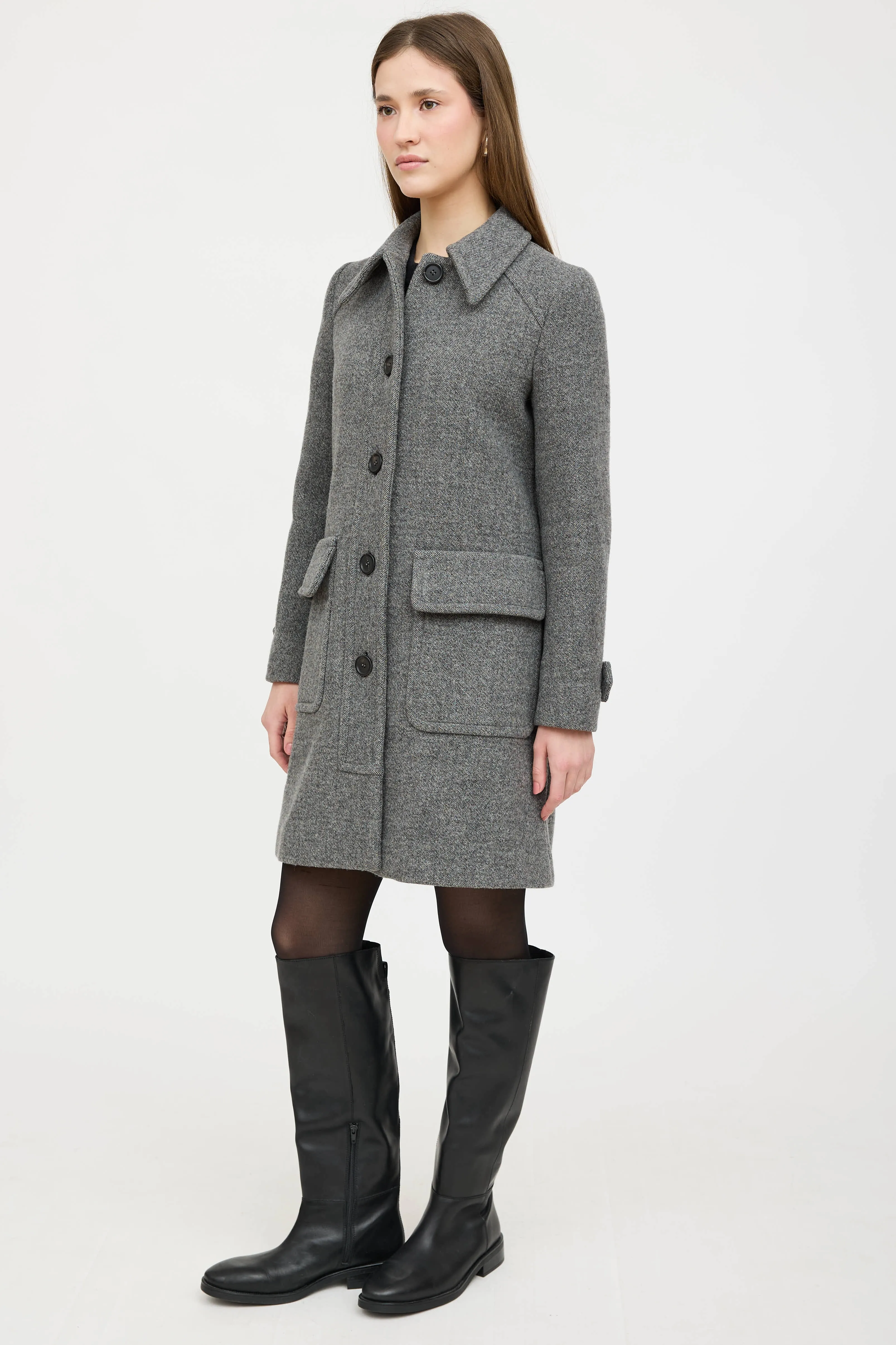 2014 Wool Pointed Collar Coat sold by VSP Consignment product image thumbnail 3