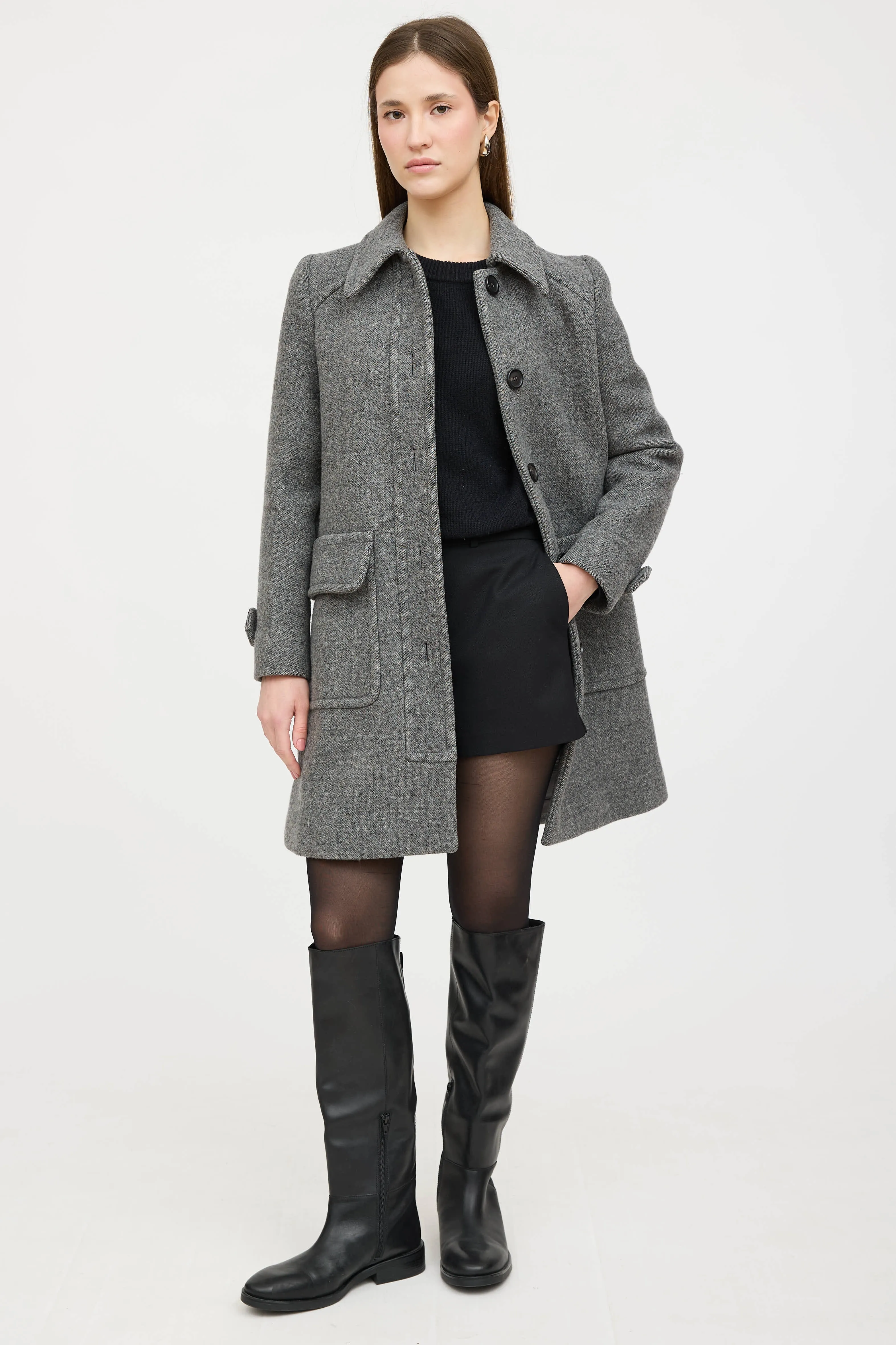 2014 Wool Pointed Collar Coat sold by VSP Consignment product image thumbnail 5