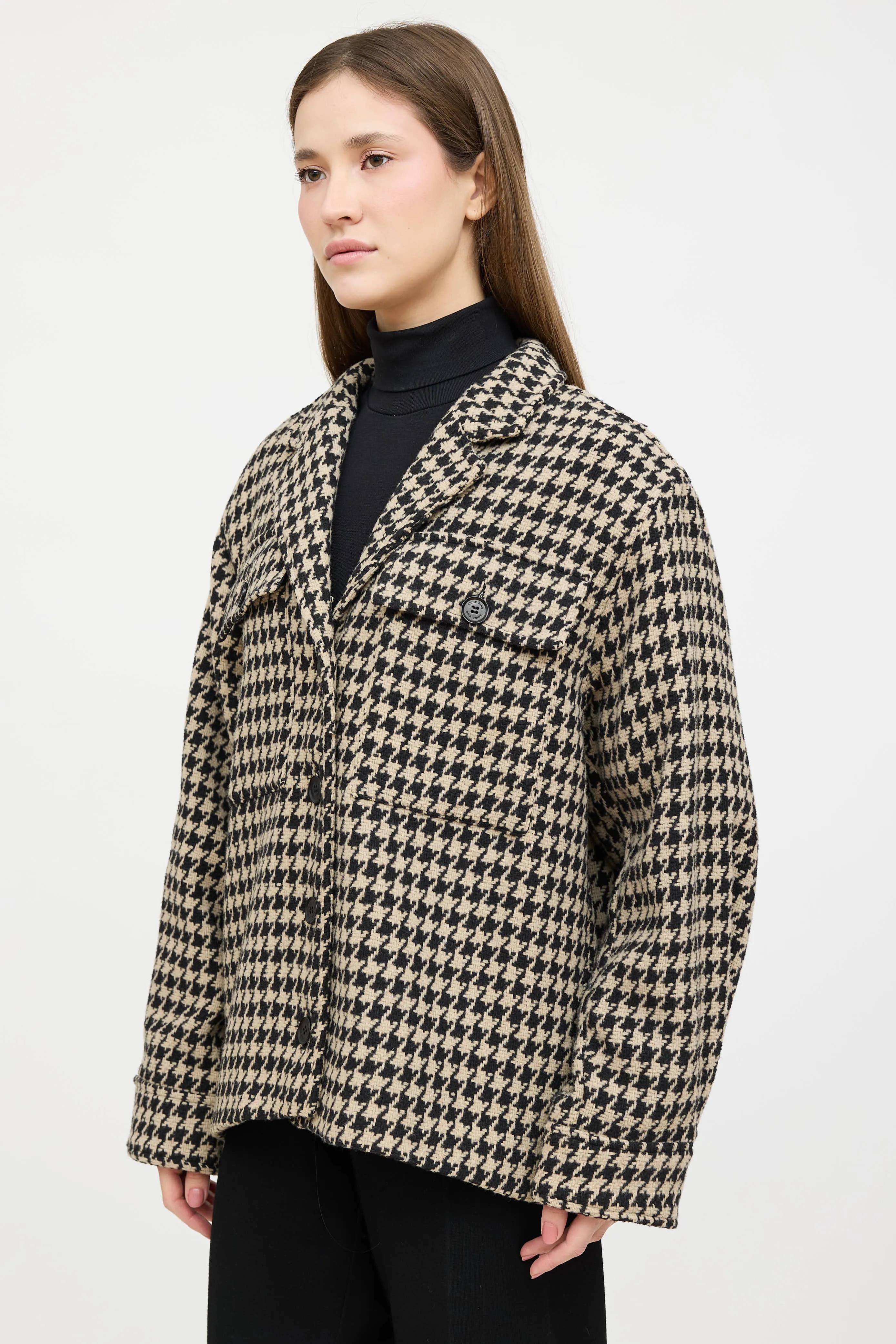 Houndstooth Shirt Jacket sold by VSP Consignment product image thumbnail 3
