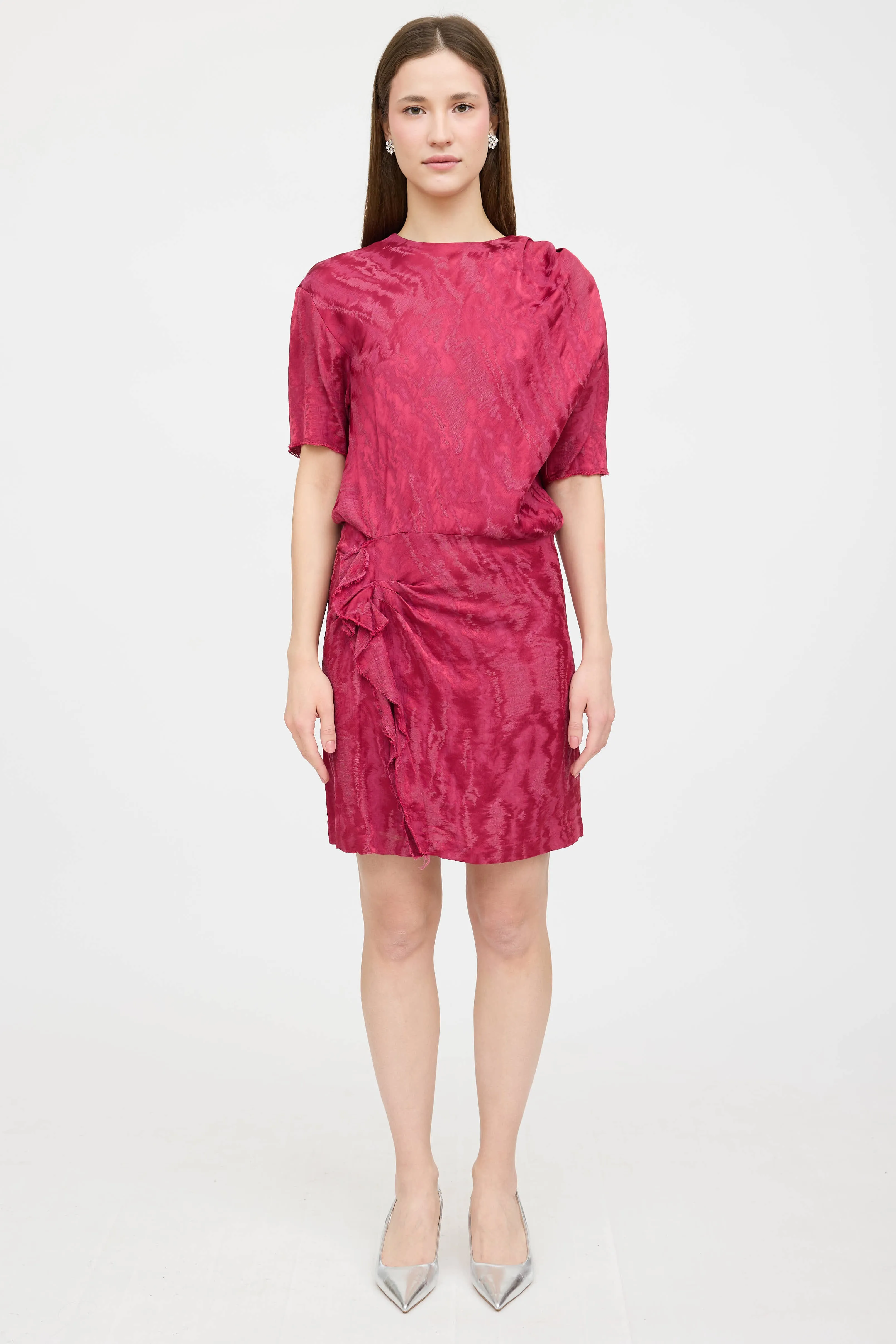 Satin Textured Midi Dress sold by VSP Consignment product image thumbnail 2