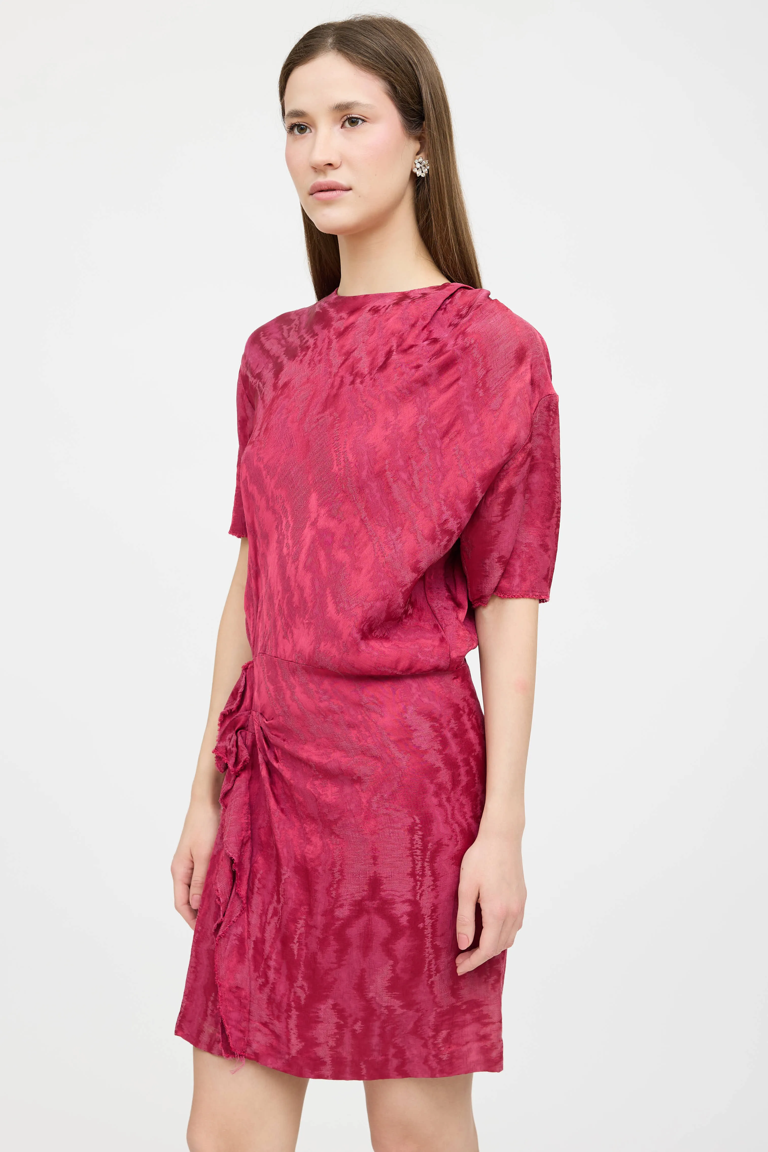 Satin Textured Midi Dress sold by VSP Consignment product image thumbnail 3