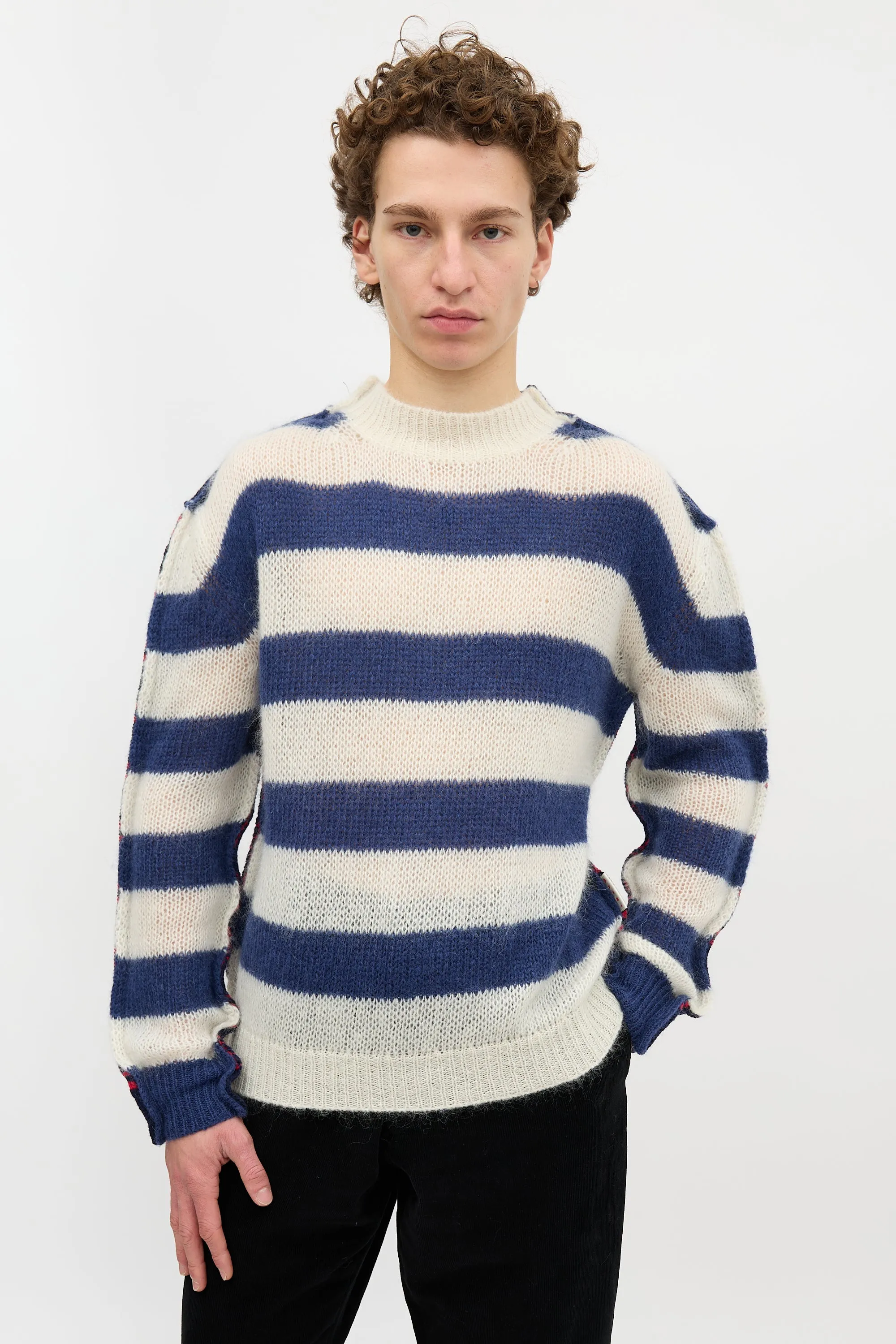 Striped Half and Half Sweater sold by VSP Consignment