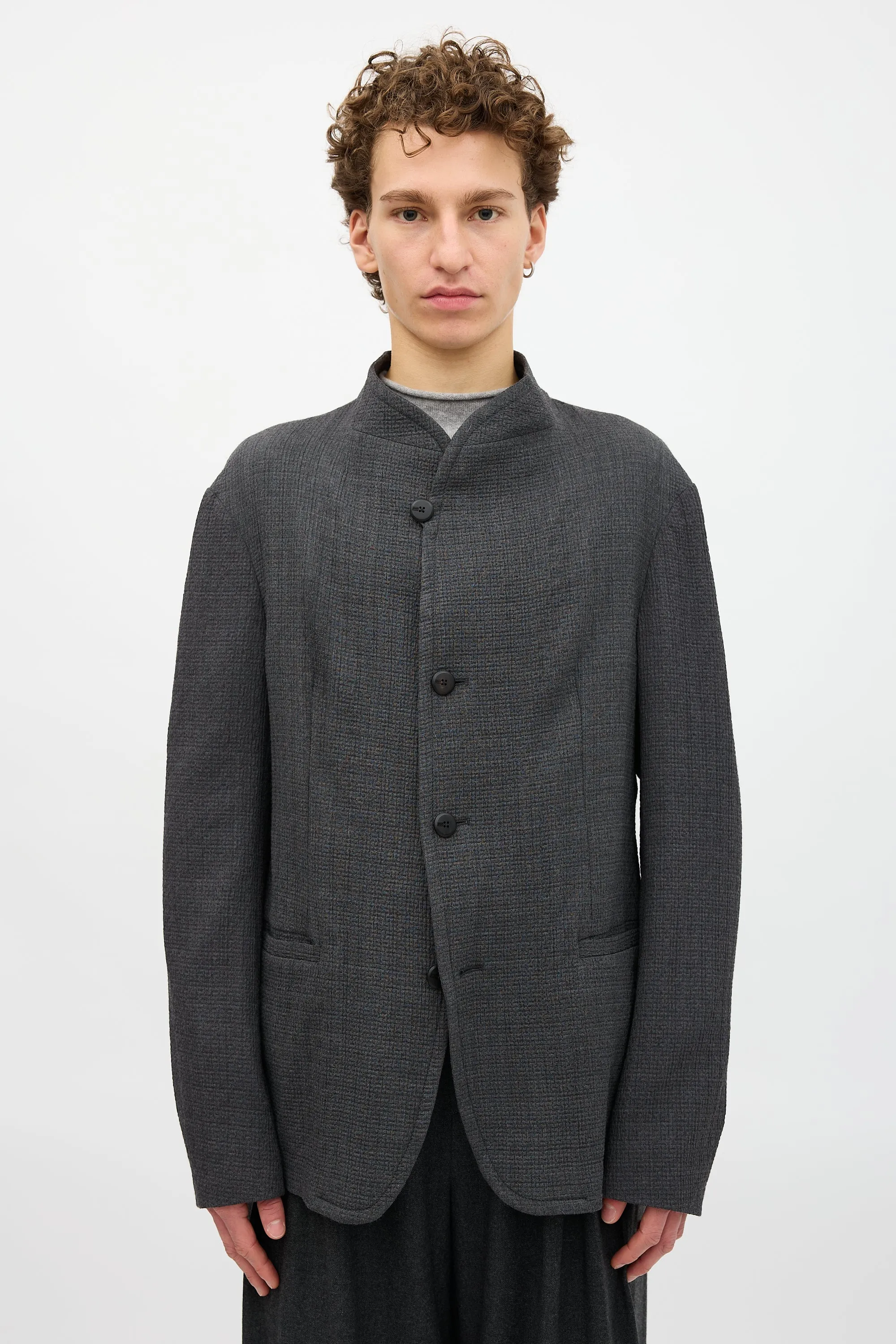 Puckered Stand Collar Jacket sold by VSP Consignment