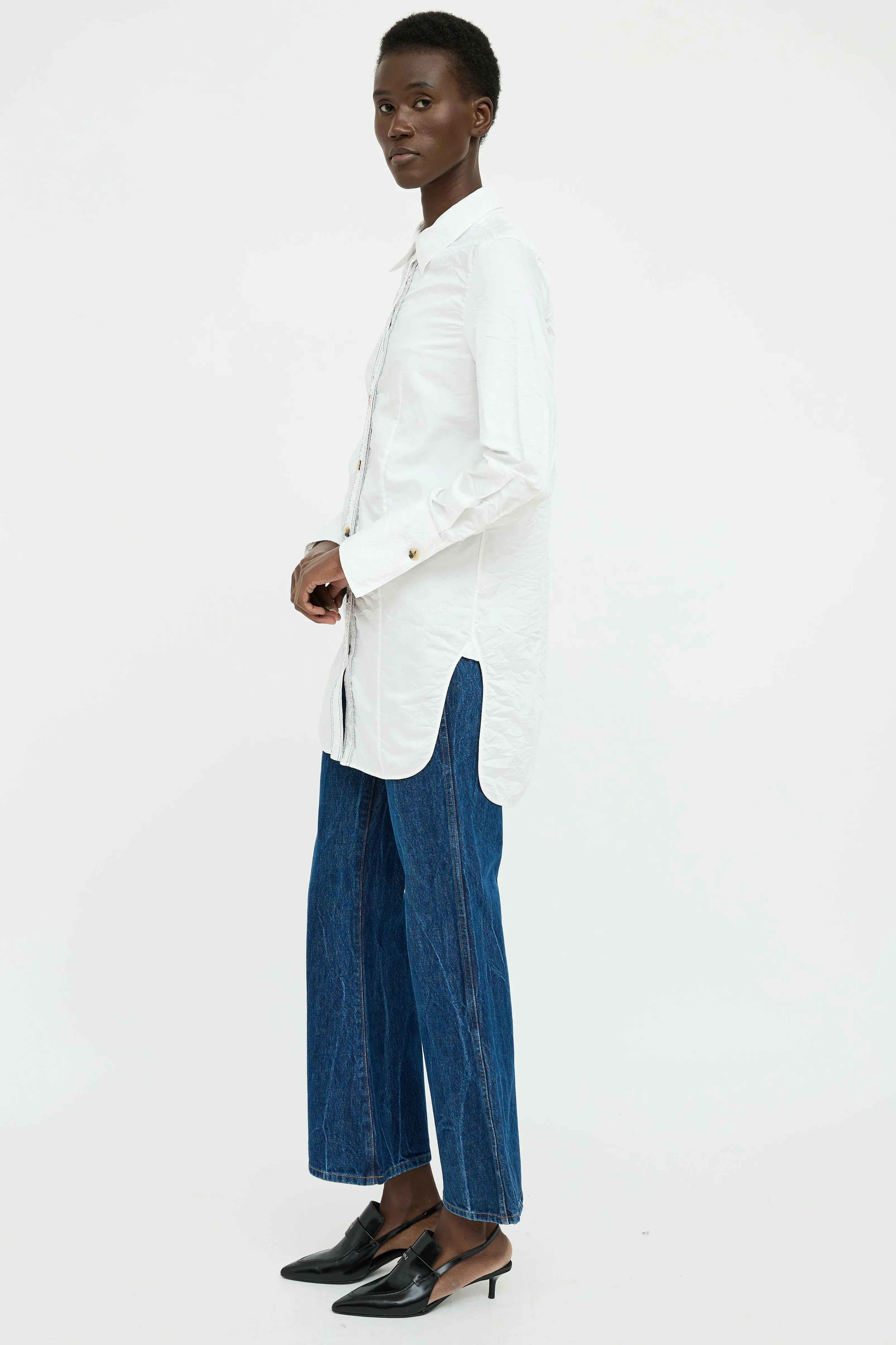 Contrast Stitch Button Top sold by VSP Consignment product image thumbnail 3