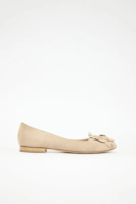 Suede Gisella Flat made by Manolo Blahnik